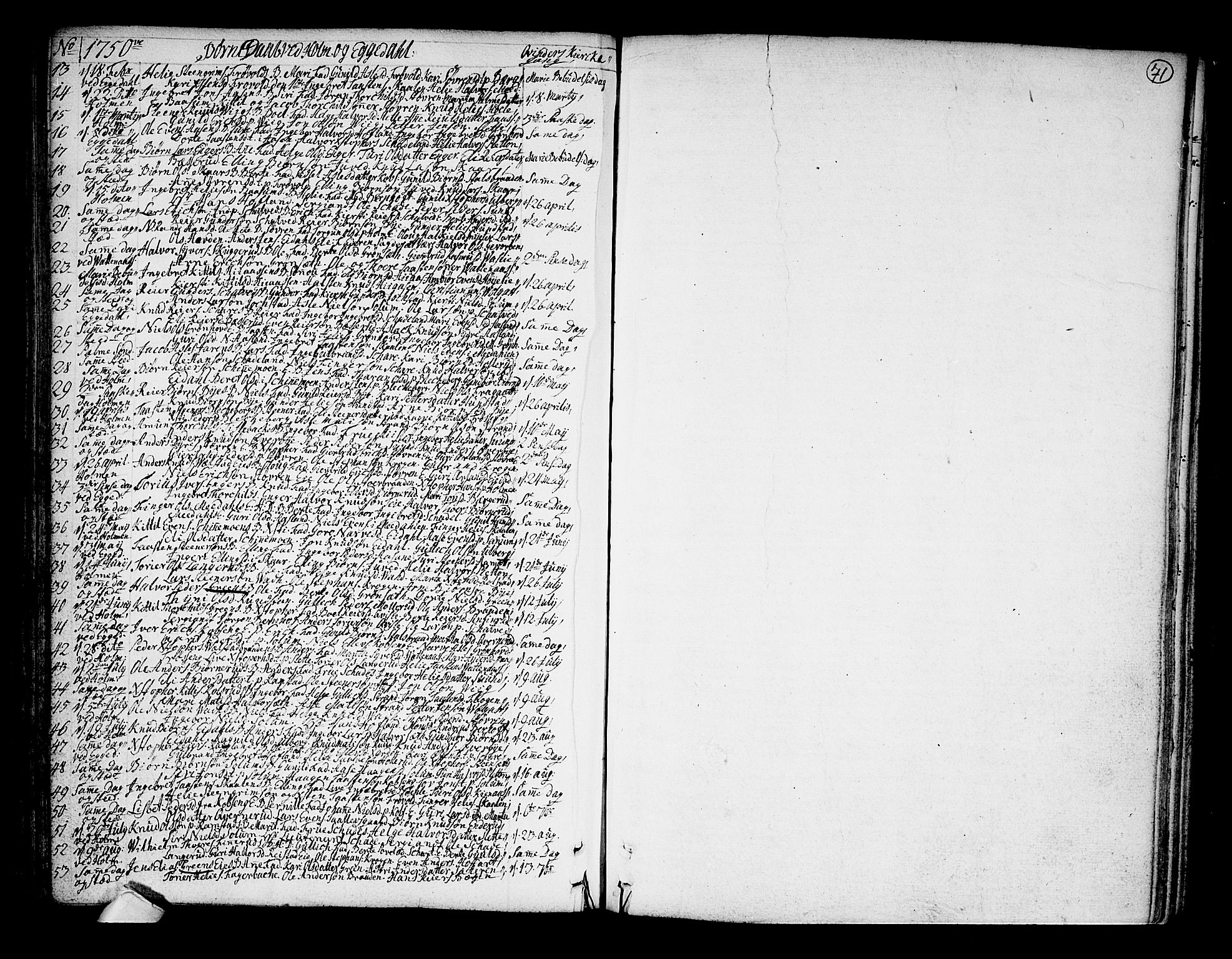 Sigdal kirkebøker, SAKO/A-245/F/Fa/L0001: Parish register (official) no. I 1, 1722-1777, p. 71