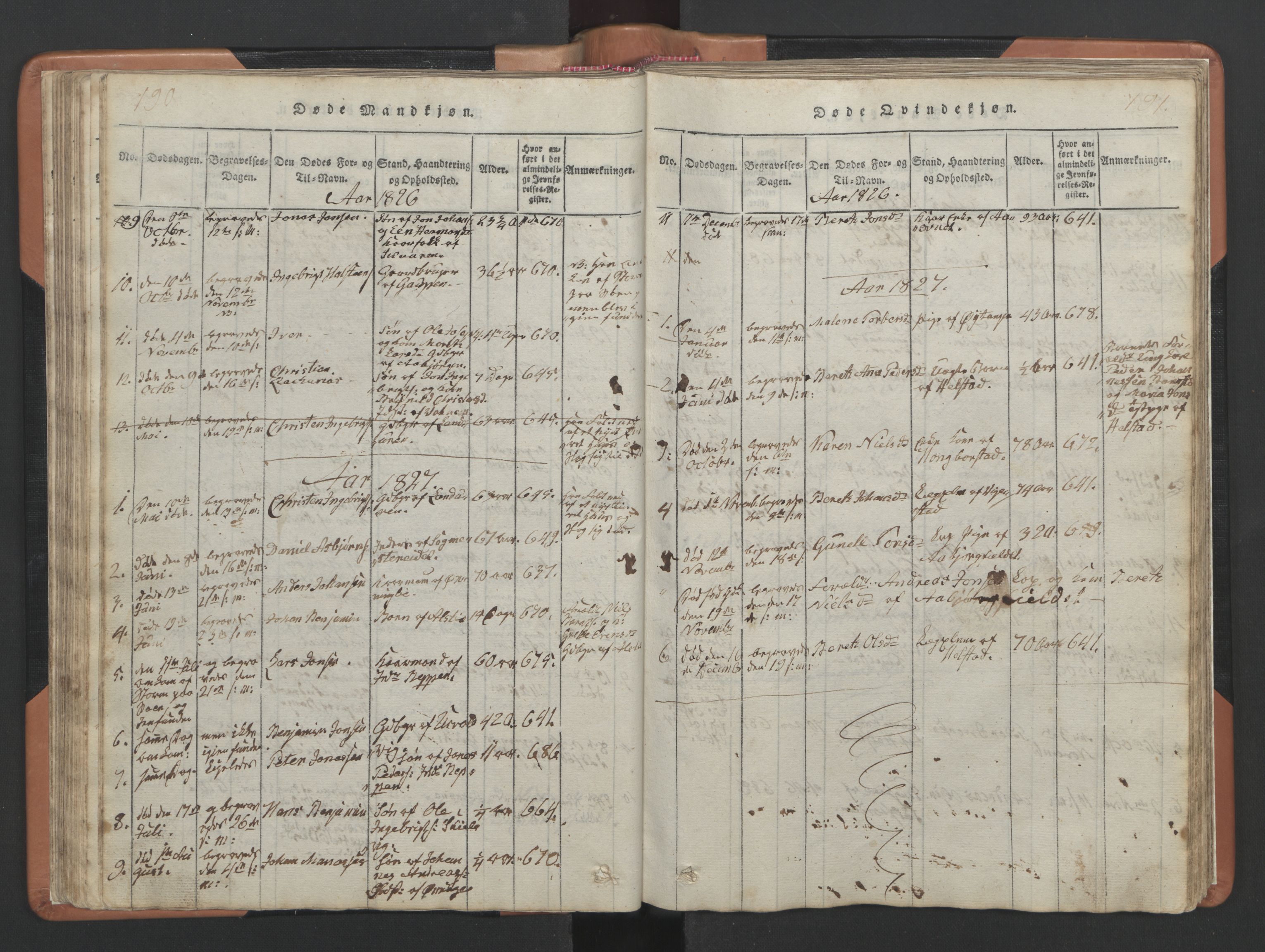 Ministerialprotokoller, klokkerbøker og fødselsregistre - Nordland, AV/SAT-A-1459/810/L0157: Parish register (copy) no. 810C01, 1819-1842, p. 190-191