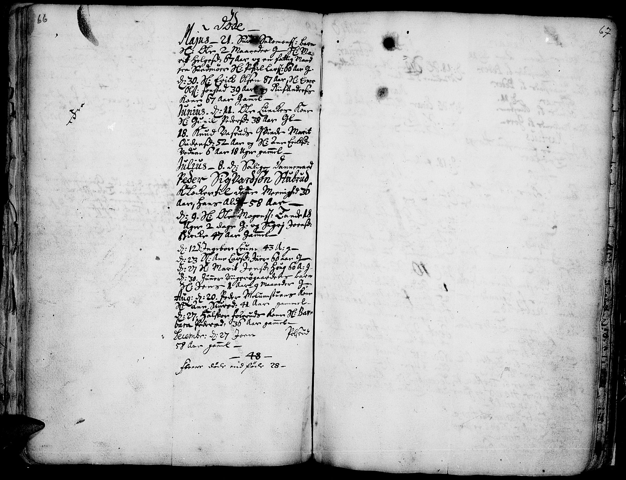 Øyer prestekontor, SAH/PREST-084/H/Ha/Haa/L0001: Parish register (official) no. 1, 1671-1727, p. 66-67