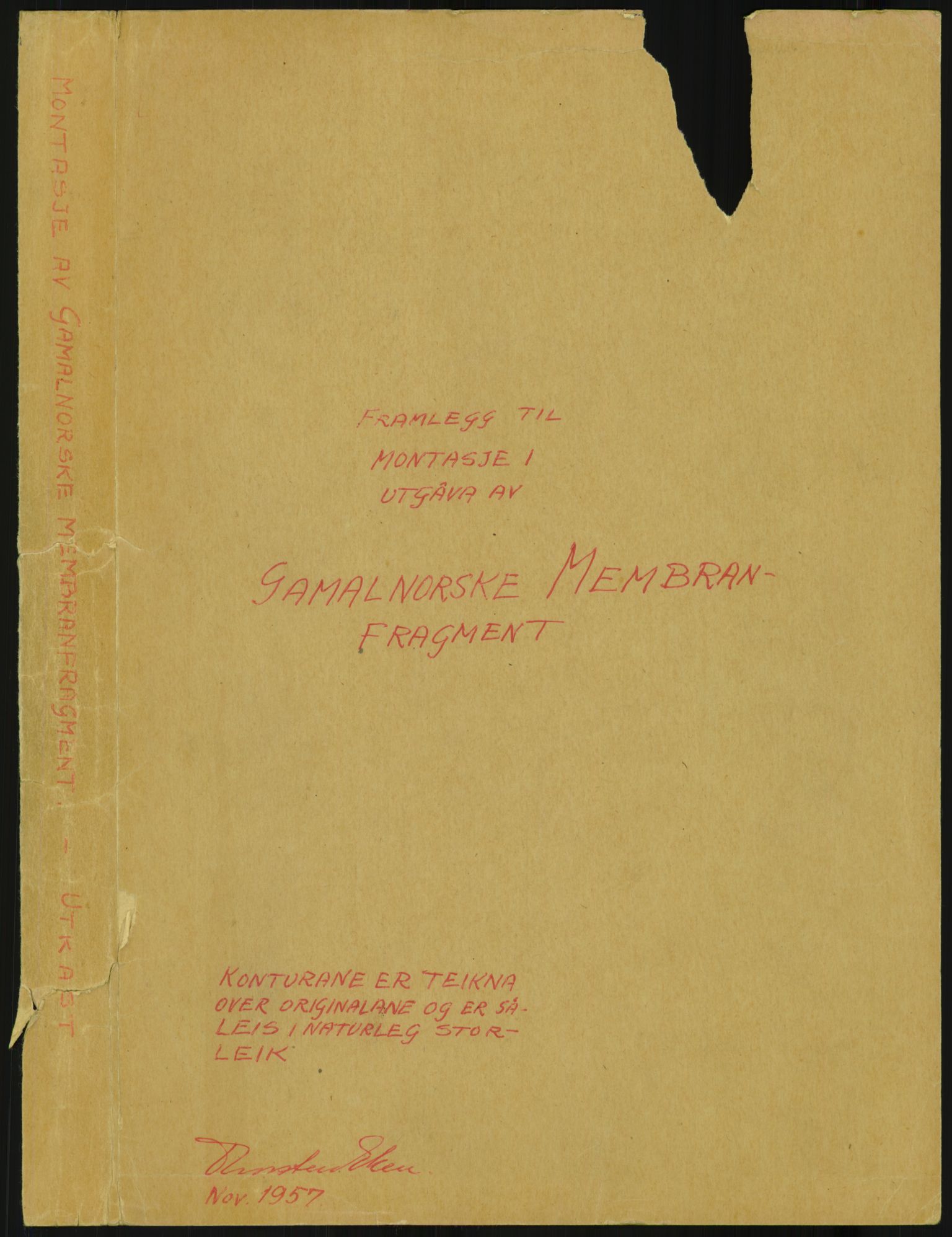Riksarkivet, AV/RA-S-1577/E/Eb/L0597: Utgivelse av gammelnorske membranfragmenter ved førstearkivar Thorsten Eken, p. 2