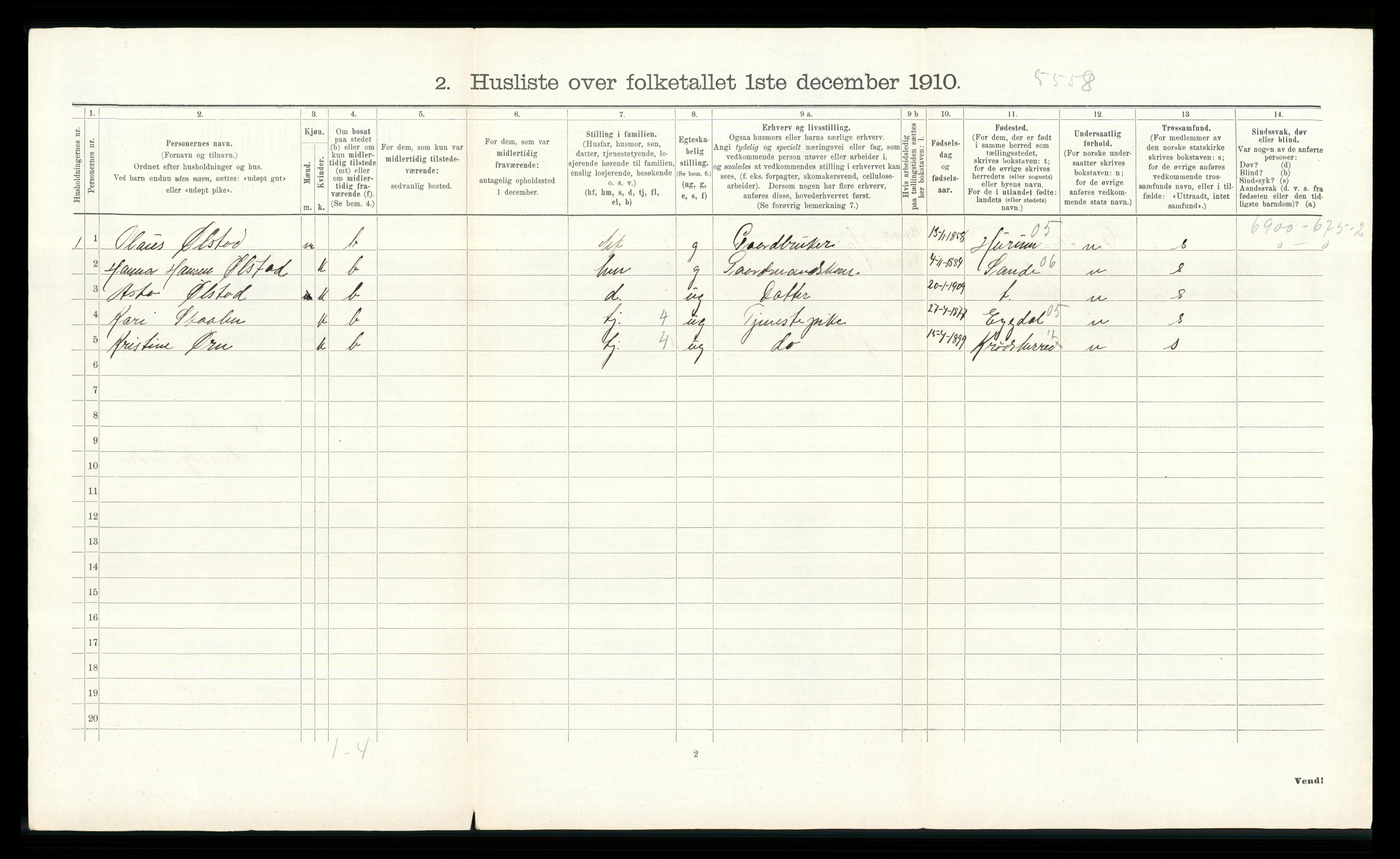 RA, 1910 census for Øvre Eiker, 1910, p. 2502