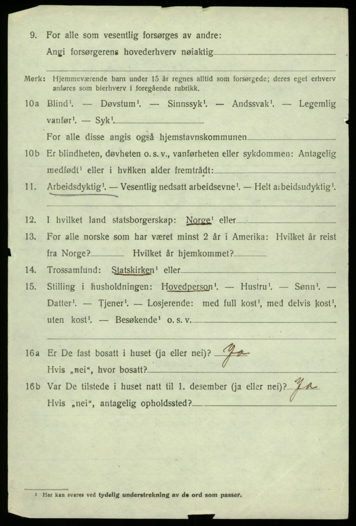 SAB, 1920 census for Fjell, 1920, p. 4443