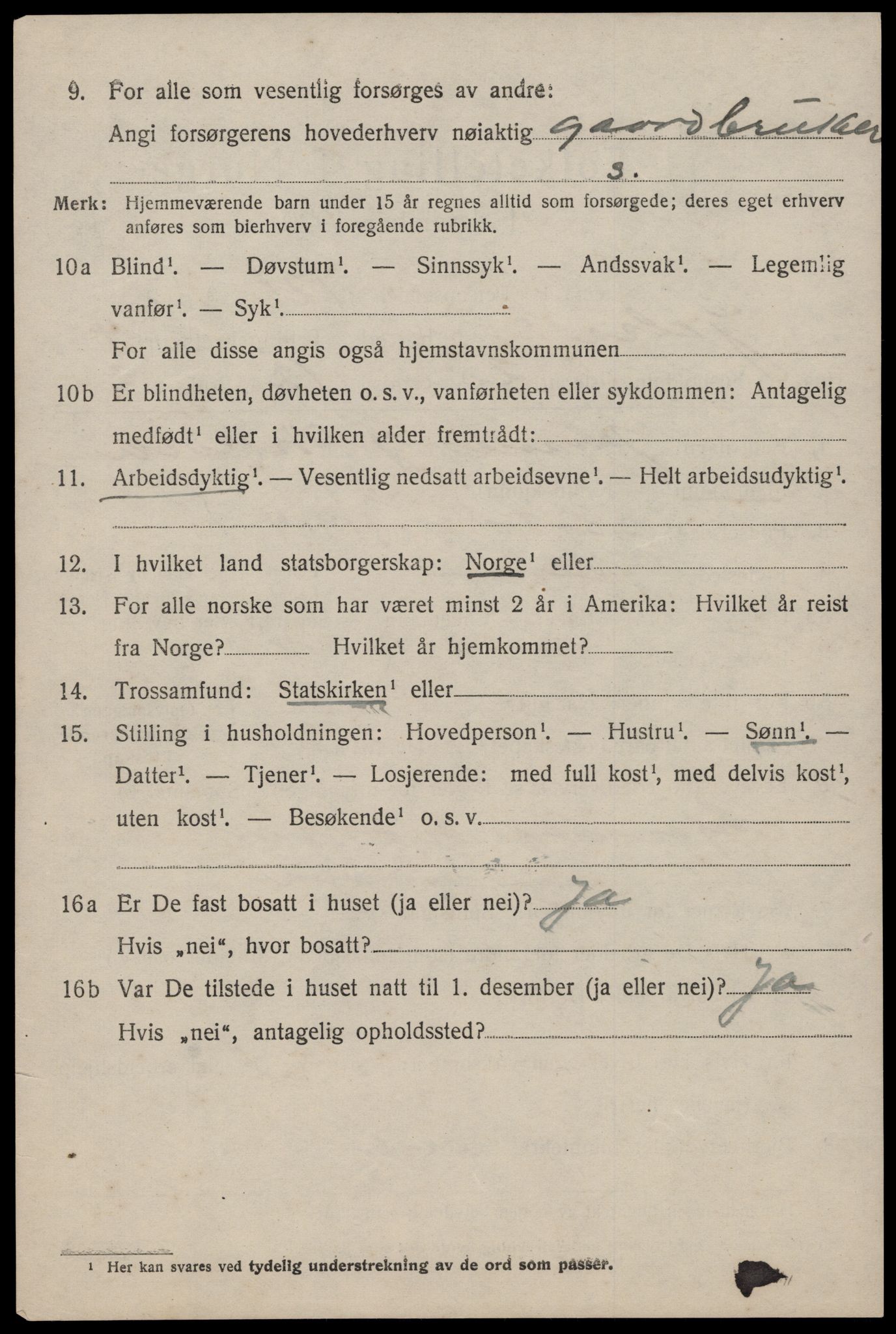 SAST, 1920 census for Jelsa, 1920, p. 1419