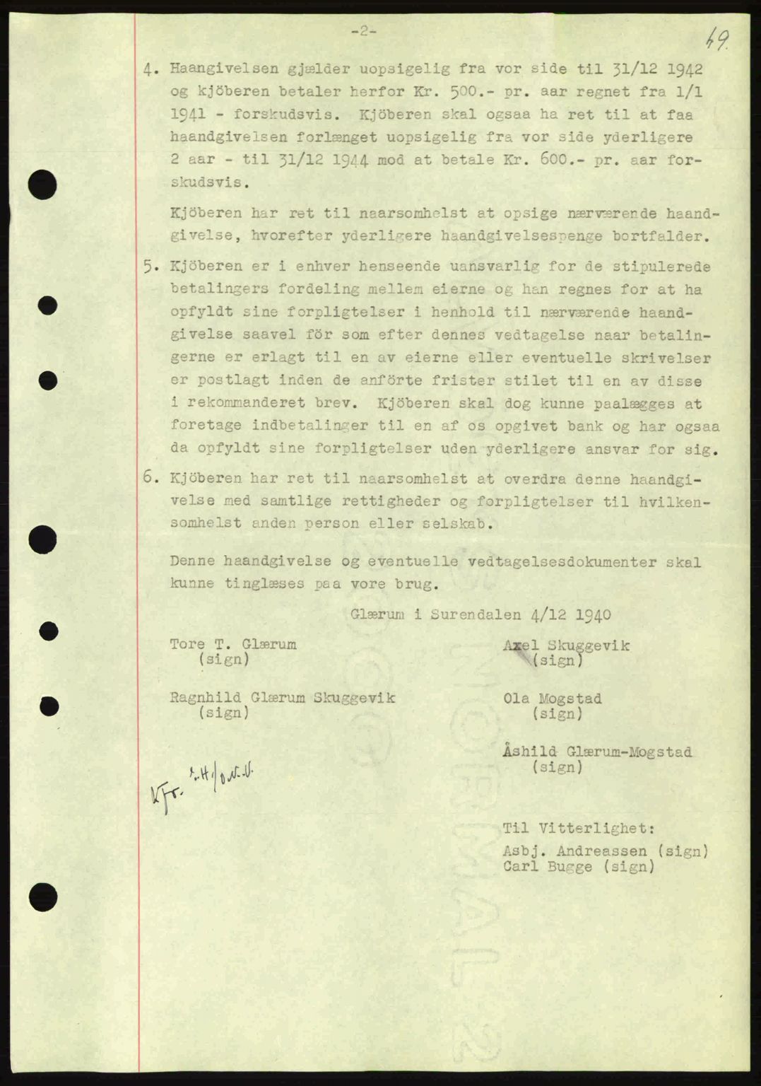 Nordmøre sorenskriveri, AV/SAT-A-4132/1/2/2Ca: Mortgage book no. B88, 1941-1942, Diary no: : 818/1941