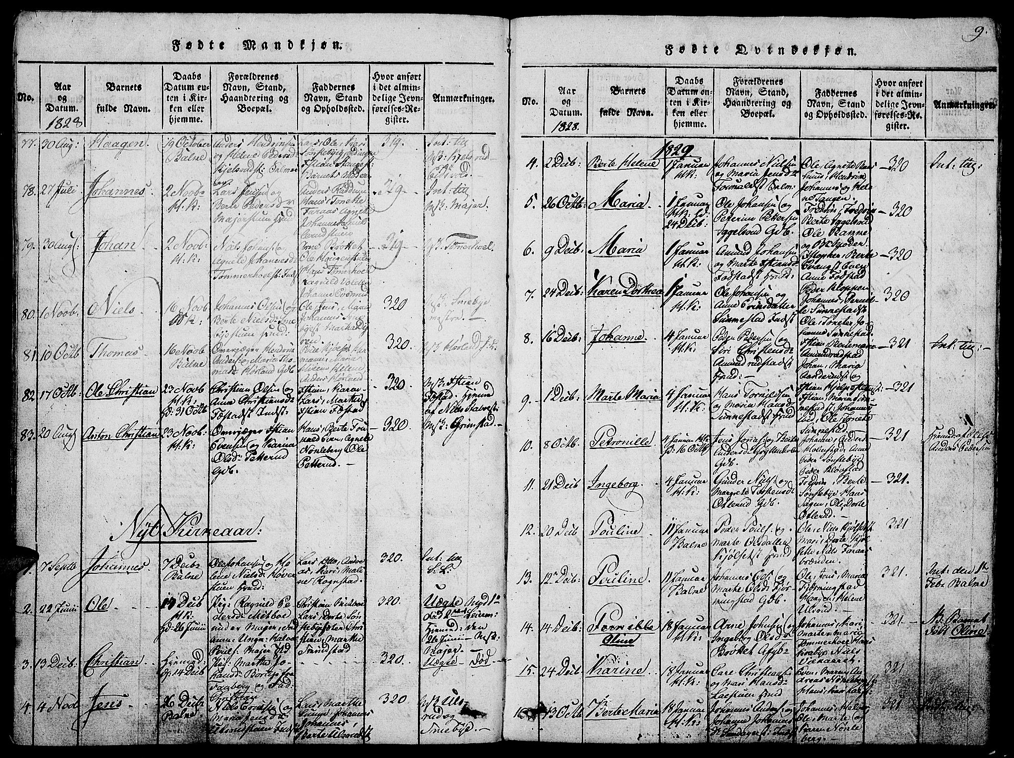 Østre Toten prestekontor, SAH/PREST-104/H/Ha/Hab/L0001: Parish register (copy) no. 1, 1827-1839, p. 9