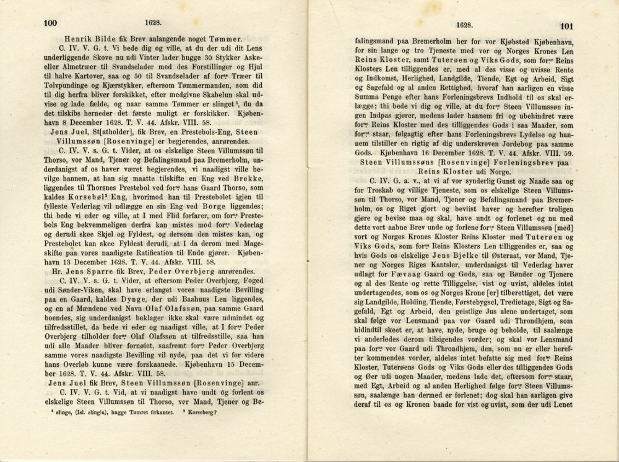 Publikasjoner utgitt av Det Norske Historiske Kildeskriftfond, PUBL/-/-/-: Norske Rigs-Registranter, bind 6, 1628-1634, p. 100-101