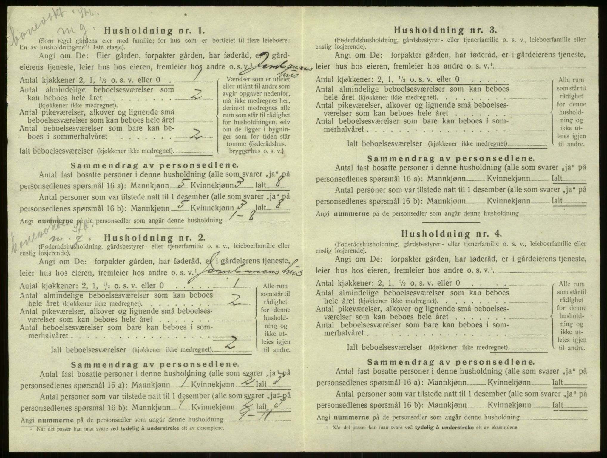 SAB, 1920 census for Aurland, 1920, p. 578