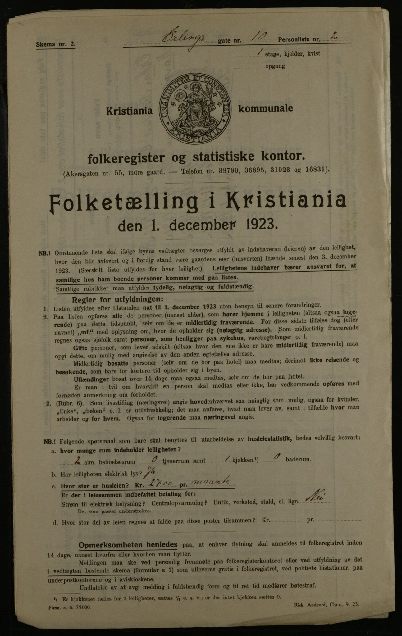 OBA, Municipal Census 1923 for Kristiania, 1923, p. 24778