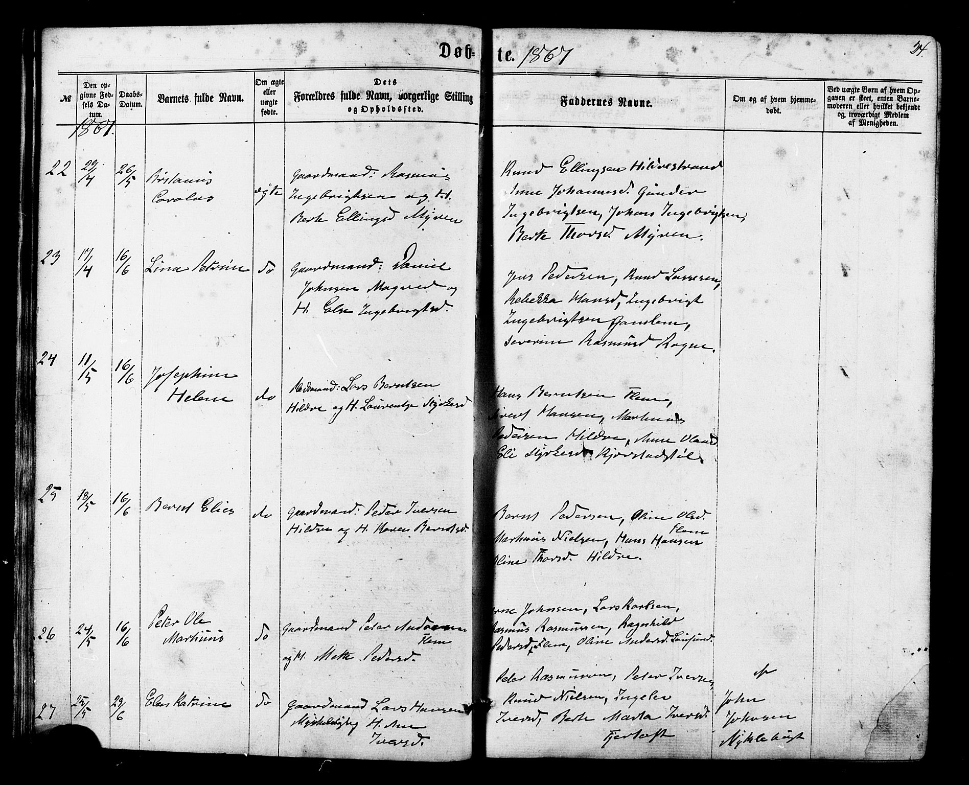 Ministerialprotokoller, klokkerbøker og fødselsregistre - Møre og Romsdal, AV/SAT-A-1454/536/L0498: Parish register (official) no. 536A07, 1862-1875, p. 24