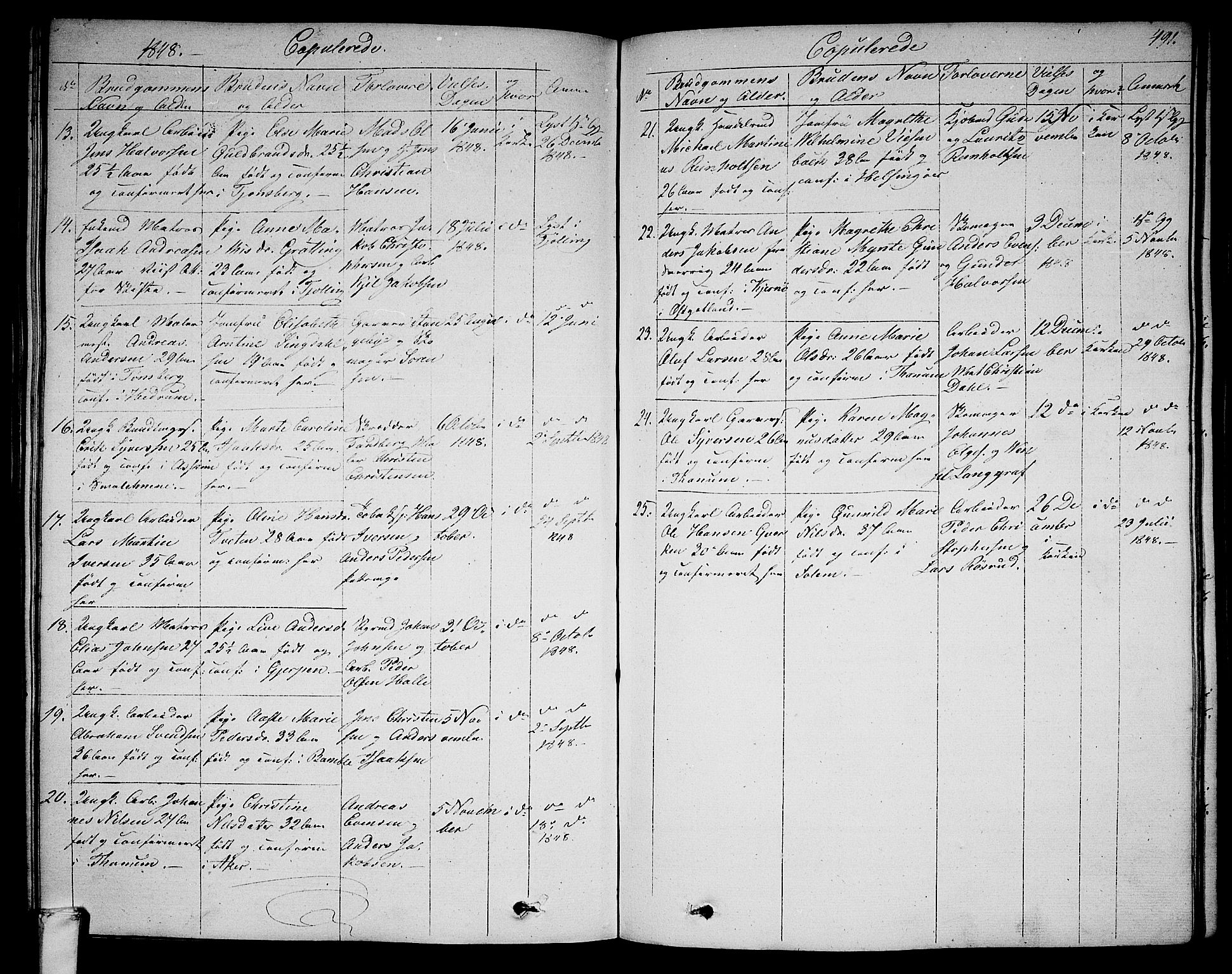 Larvik kirkebøker, AV/SAKO-A-352/G/Ga/L0003b: Parish register (copy) no. I 3B, 1830-1870, p. 491