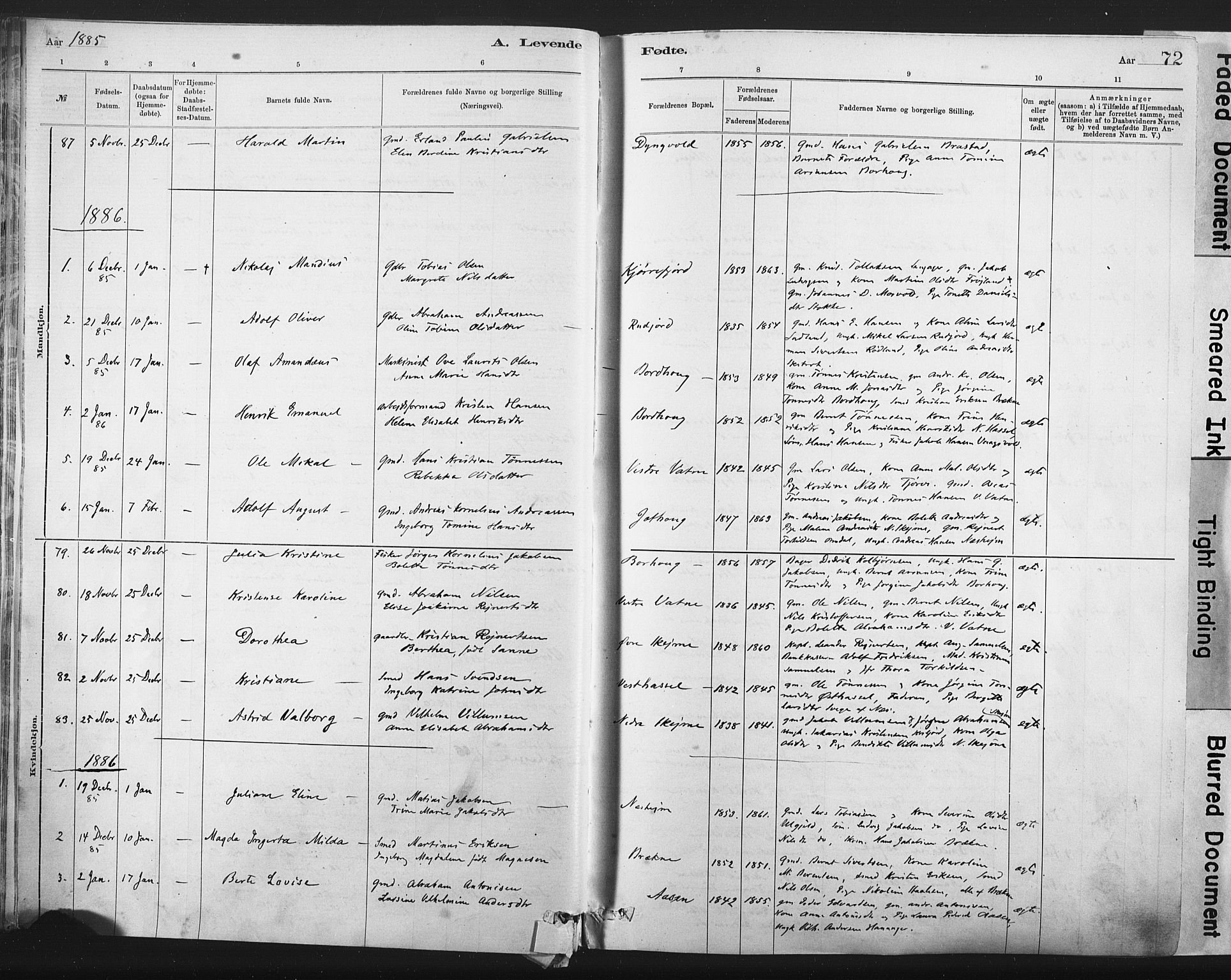 Lista sokneprestkontor, SAK/1111-0027/F/Fa/L0012: Parish register (official) no. A 12, 1879-1903, p. 72