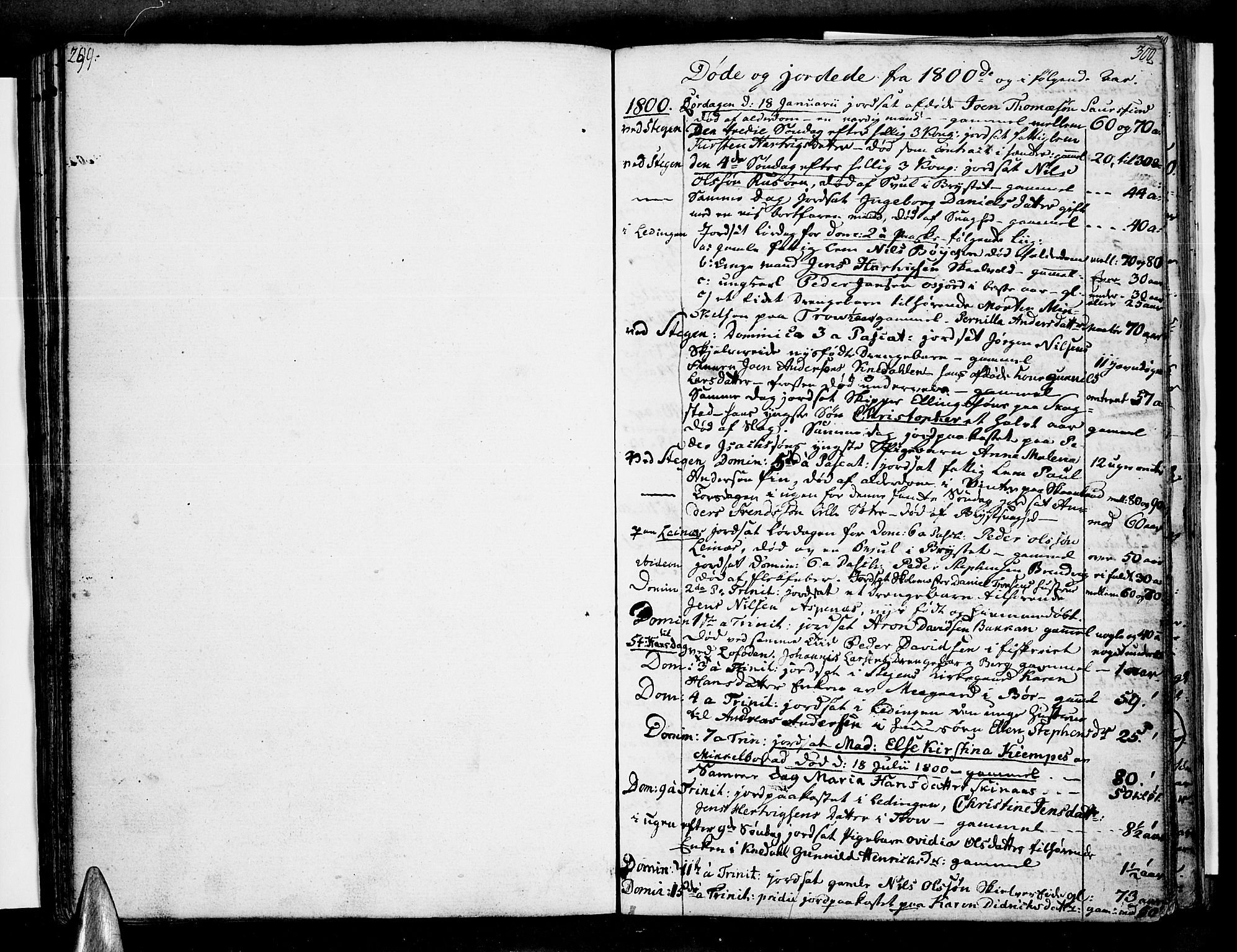 Ministerialprotokoller, klokkerbøker og fødselsregistre - Nordland, SAT/A-1459/855/L0797: Parish register (official) no. 855A05, 1800-1820, p. 299-300