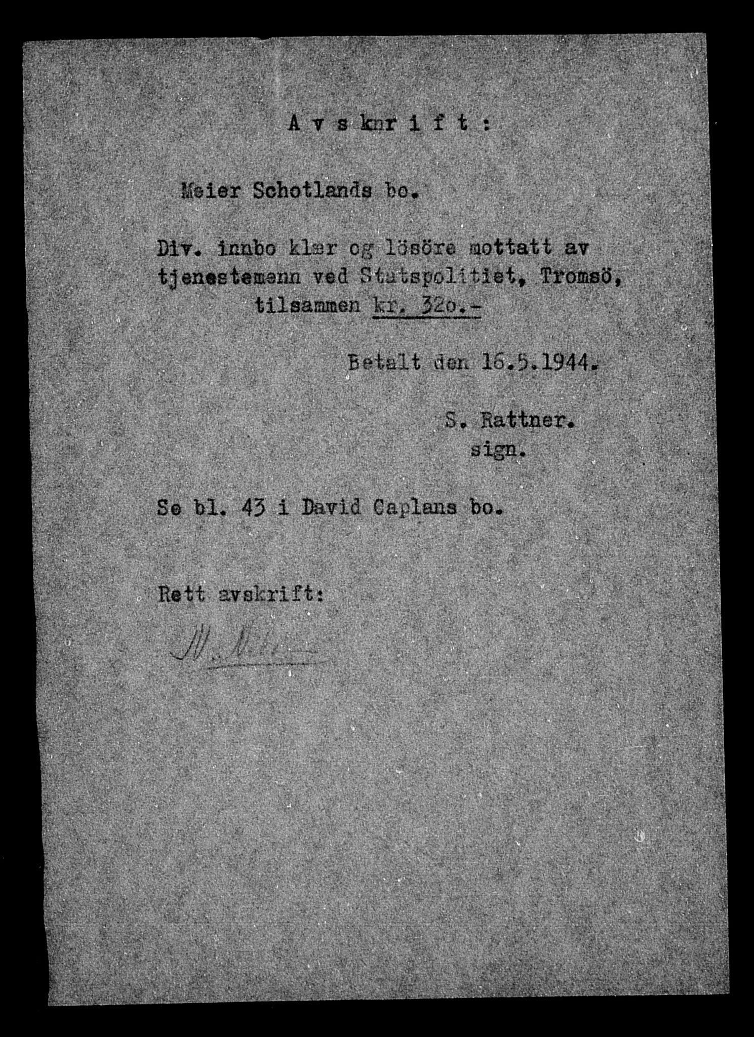 Justisdepartementet, Tilbakeføringskontoret for inndratte formuer, AV/RA-S-1564/H/Hc/Hcb/L0916: --, 1945-1947, p. 146