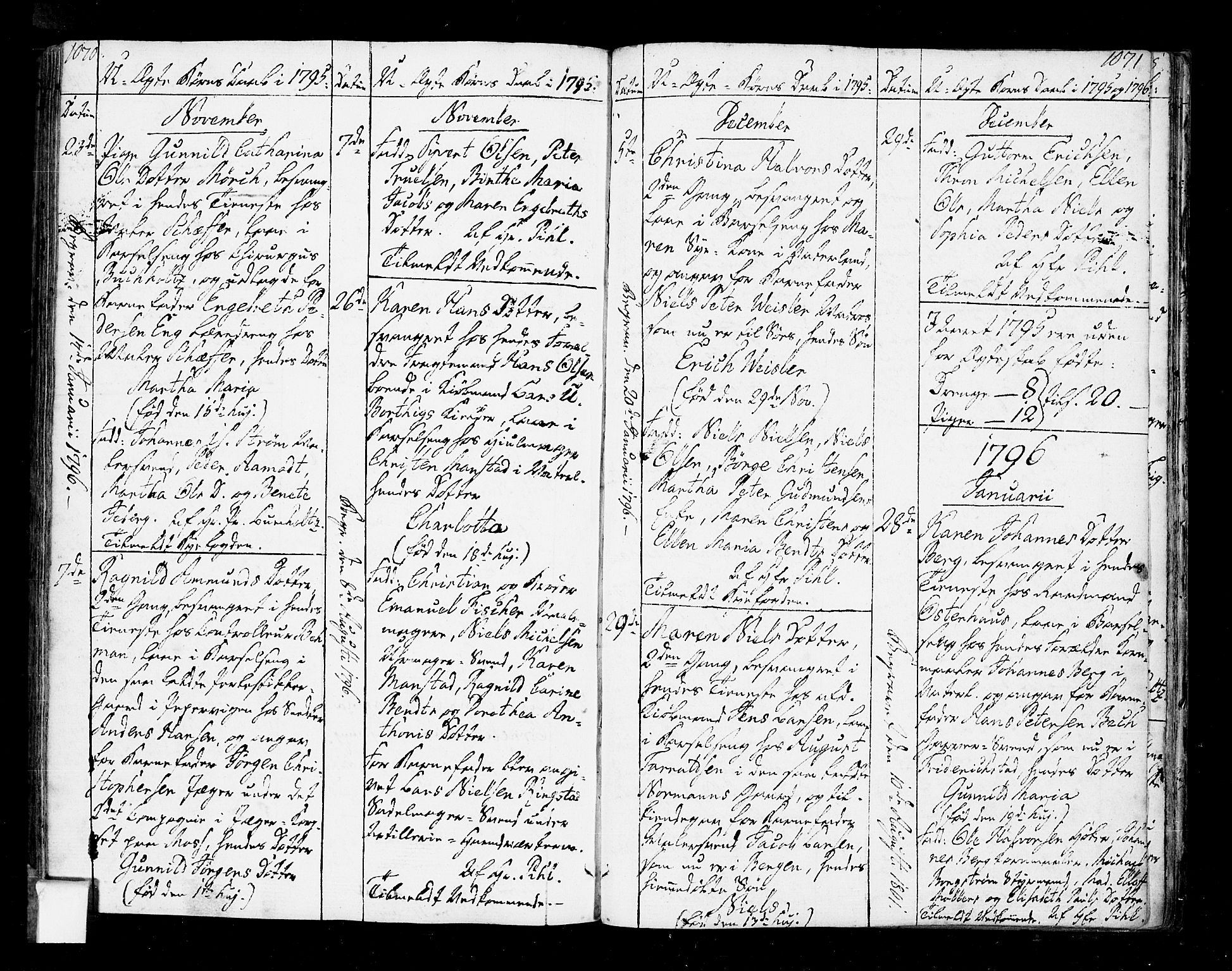 Oslo domkirke Kirkebøker, SAO/A-10752/F/Fa/L0005: Parish register (official) no. 5, 1787-1806, p. 1070-1071