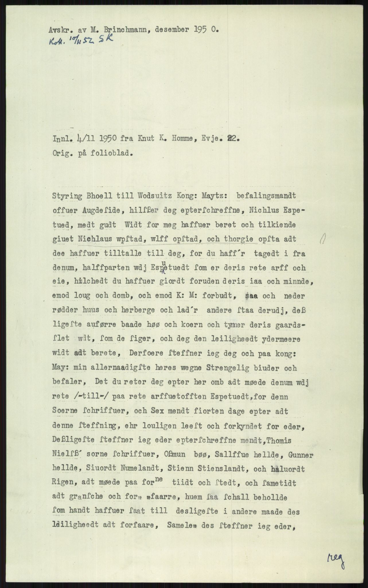 Samlinger til kildeutgivelse, Diplomavskriftsamlingen, AV/RA-EA-4053/H/Ha, p. 2844