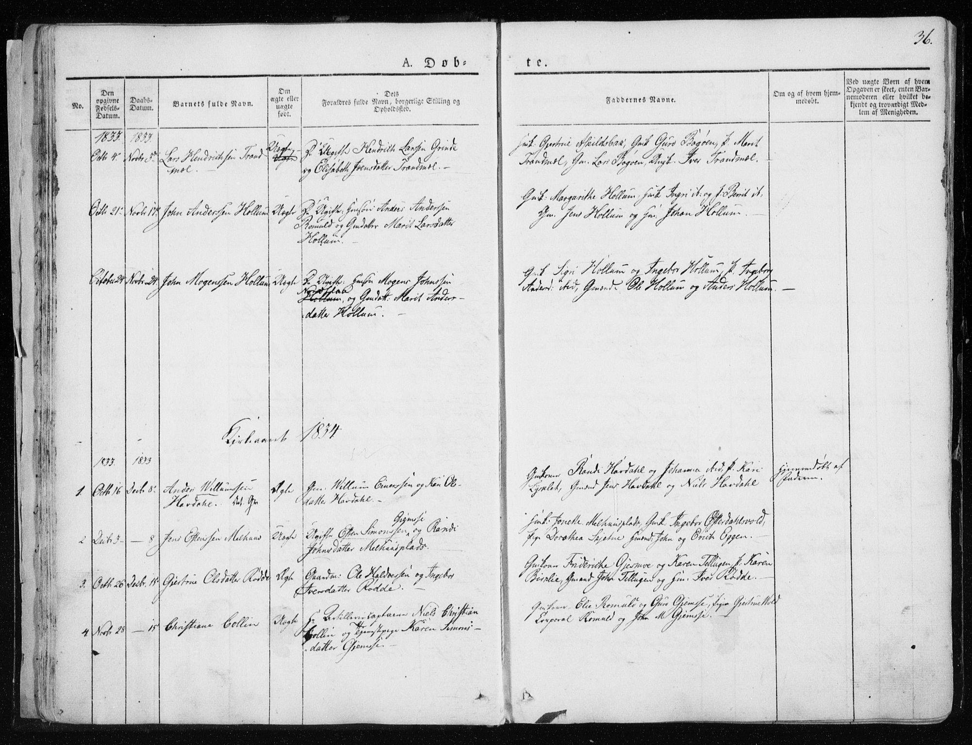 Ministerialprotokoller, klokkerbøker og fødselsregistre - Sør-Trøndelag, SAT/A-1456/691/L1069: Parish register (official) no. 691A04, 1826-1841, p. 36