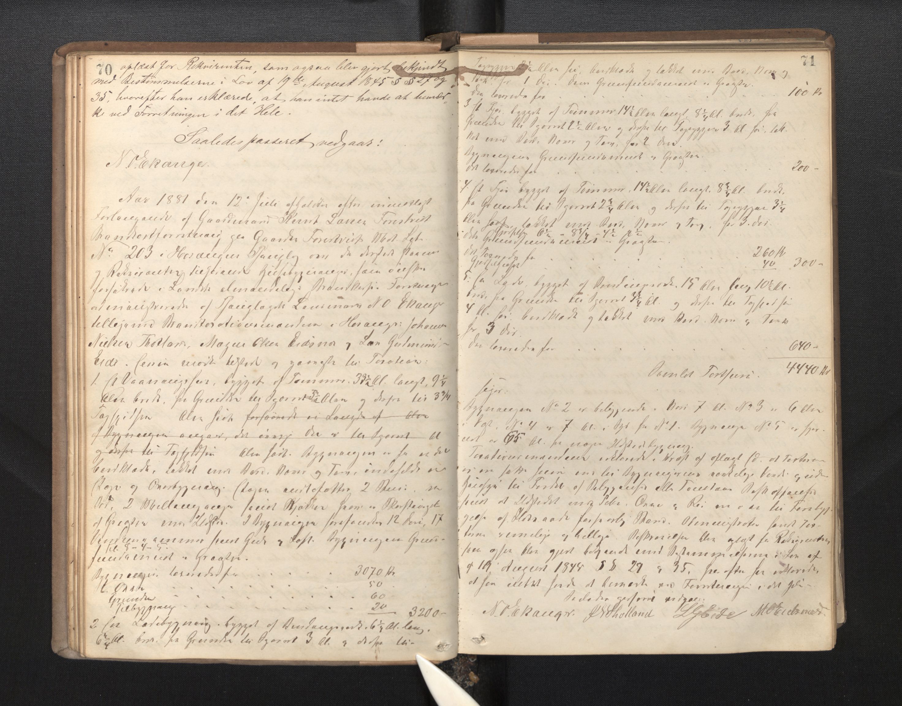 Lensmannen i Hosanger, AV/SAB-A-33001/0012/L0002: Branntakstprotokoll, 1880-1892, p. 70-71