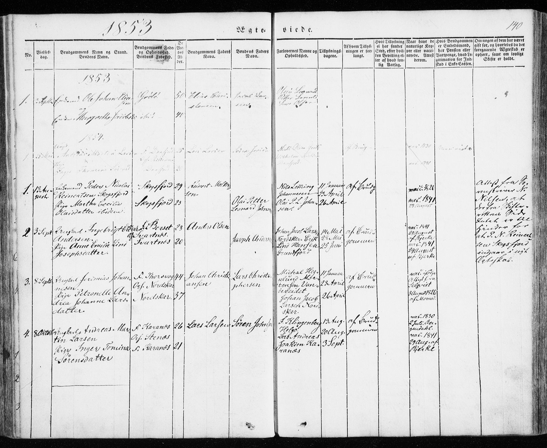 Karlsøy sokneprestembete, SATØ/S-1299/H/Ha/Haa/L0009kirke: Parish register (official) no. 9, 1838-1867, p. 140
