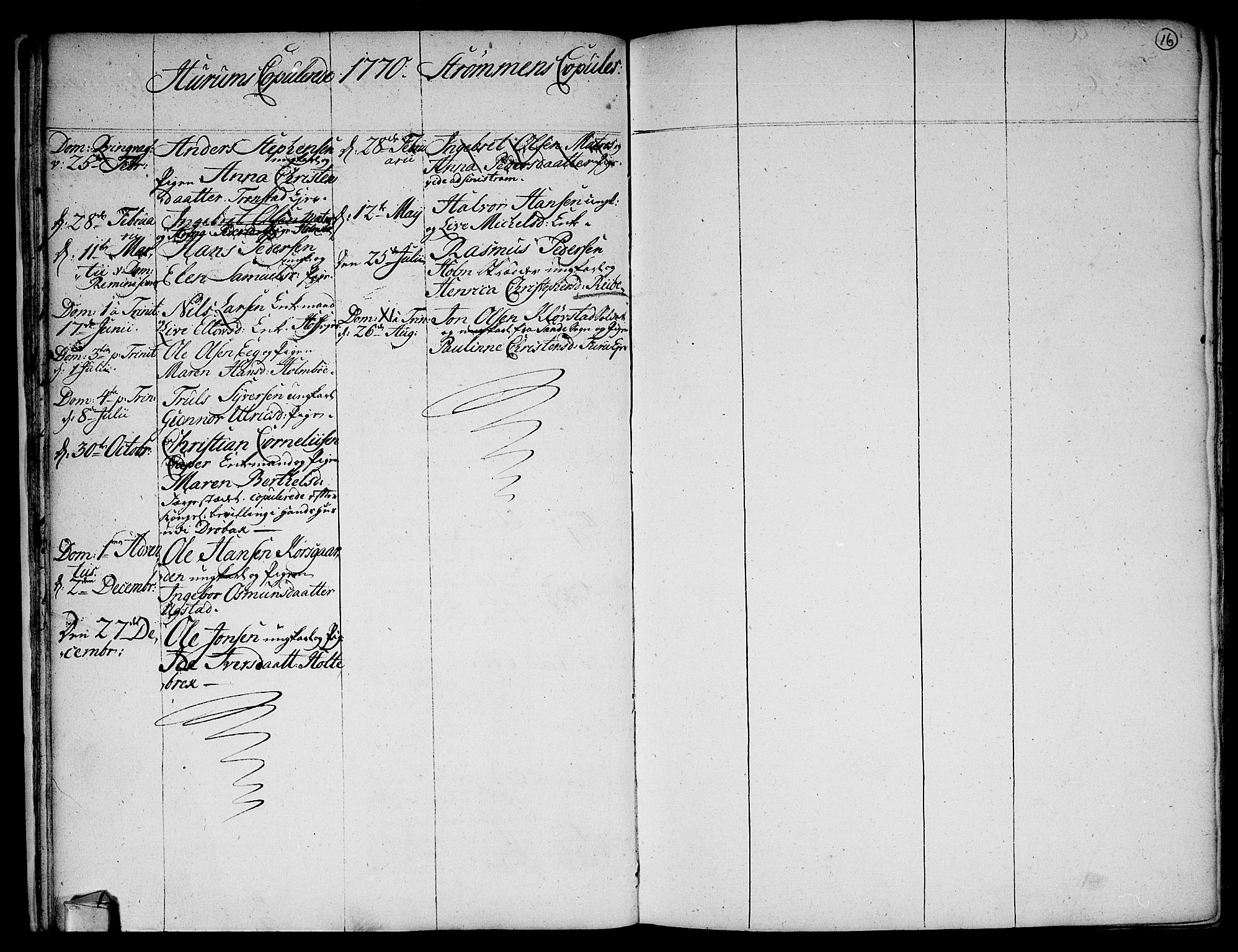 Hurum kirkebøker, AV/SAKO-A-229/F/Fa/L0006: Parish register (official) no. 6, 1756-1770, p. 16