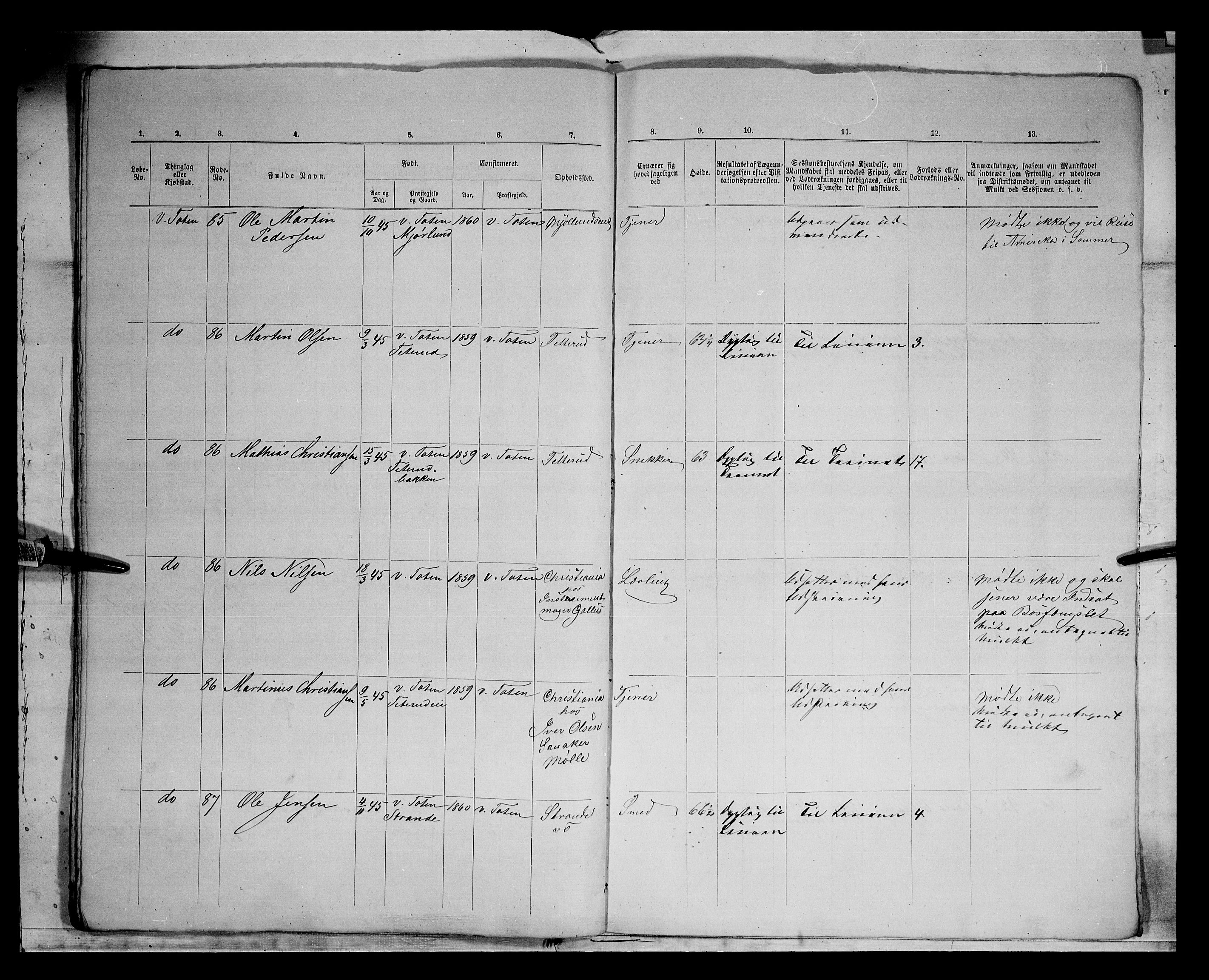 Fylkesmannen i Oppland, AV/SAH-FYO-002/1/K/Kg/L1167: Søndre og Nordre Land, Vestre Toten, 1860-1879, p. 7786