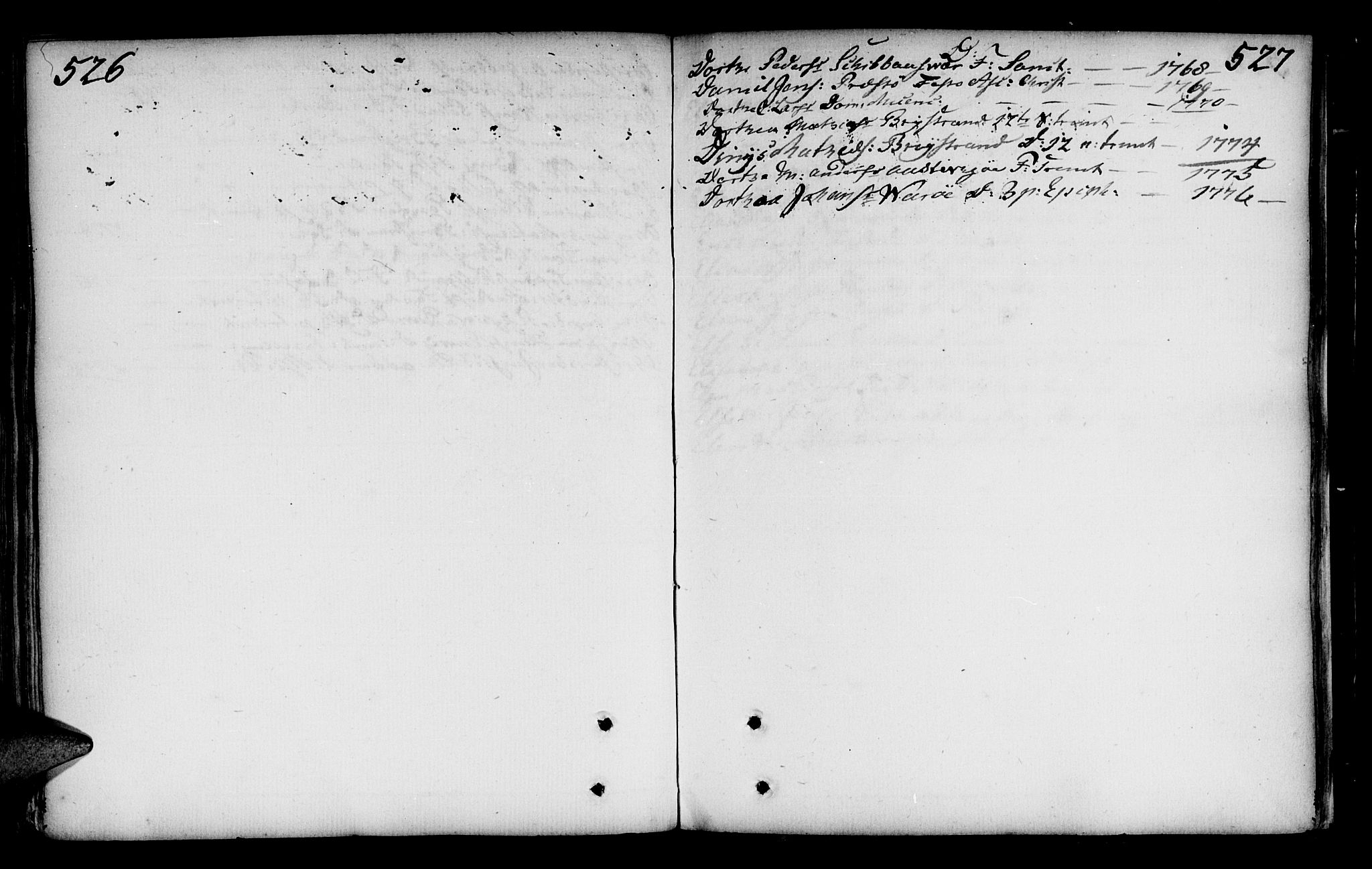 Ministerialprotokoller, klokkerbøker og fødselsregistre - Nordland, AV/SAT-A-1459/817/L0260: Parish register (official) no. 817A02 /2, 1768-1776, p. 526-527