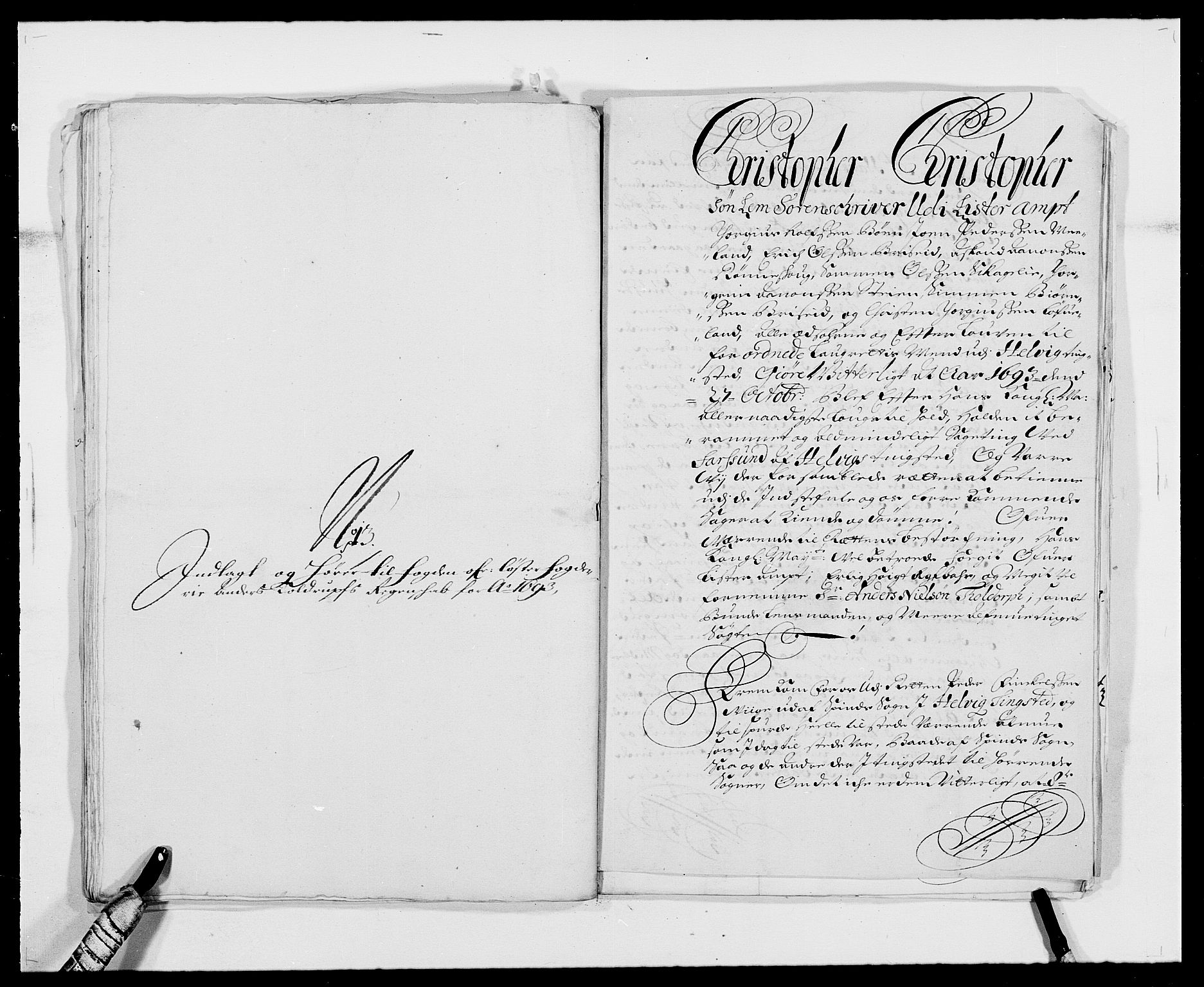 Rentekammeret inntil 1814, Reviderte regnskaper, Fogderegnskap, AV/RA-EA-4092/R41/L2536: Fogderegnskap Lista, 1690-1693, p. 493