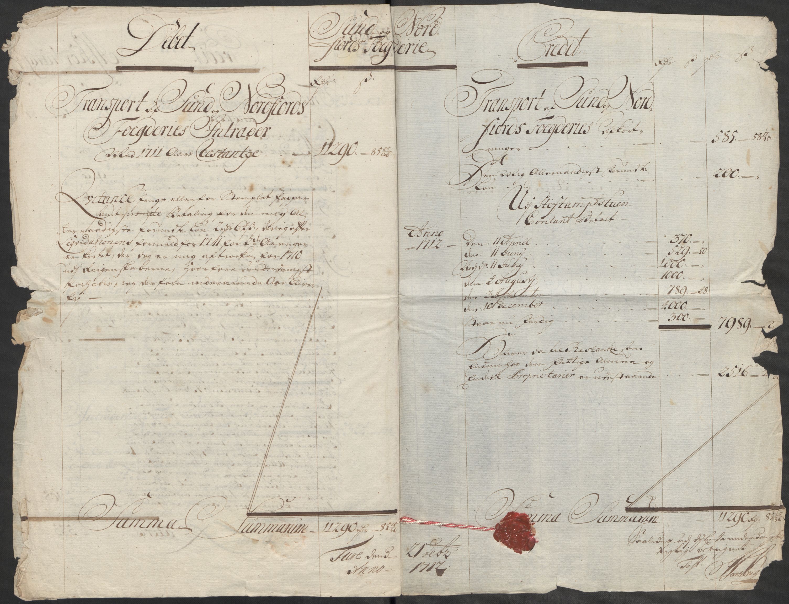 Rentekammeret inntil 1814, Reviderte regnskaper, Fogderegnskap, AV/RA-EA-4092/R53/L3435: Fogderegnskap Sunn- og Nordfjord, 1712, p. 31