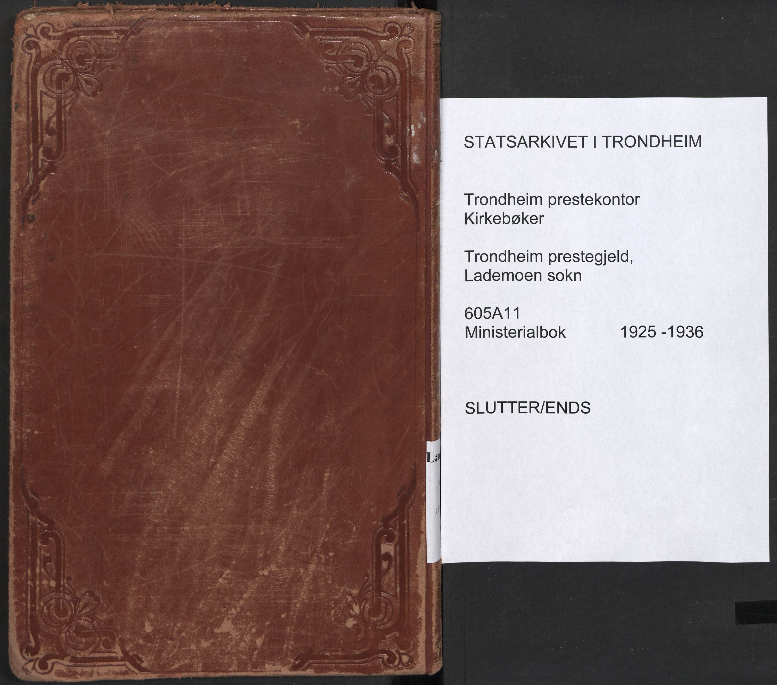 Ministerialprotokoller, klokkerbøker og fødselsregistre - Sør-Trøndelag, AV/SAT-A-1456/605/L0249: Parish register (official) no. 605A11, 1925-1936