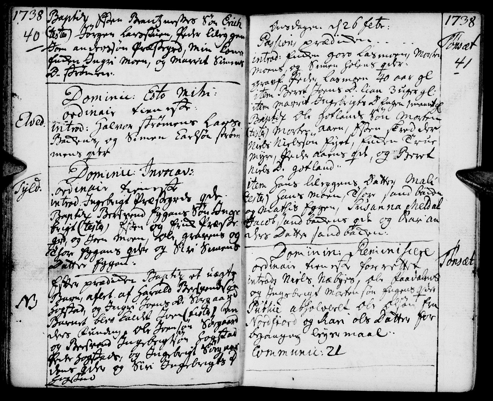Tynset prestekontor, SAH/PREST-058/H/Ha/Haa/L0002: Parish register (official) no. 2, 1737-1767, p. 40-41