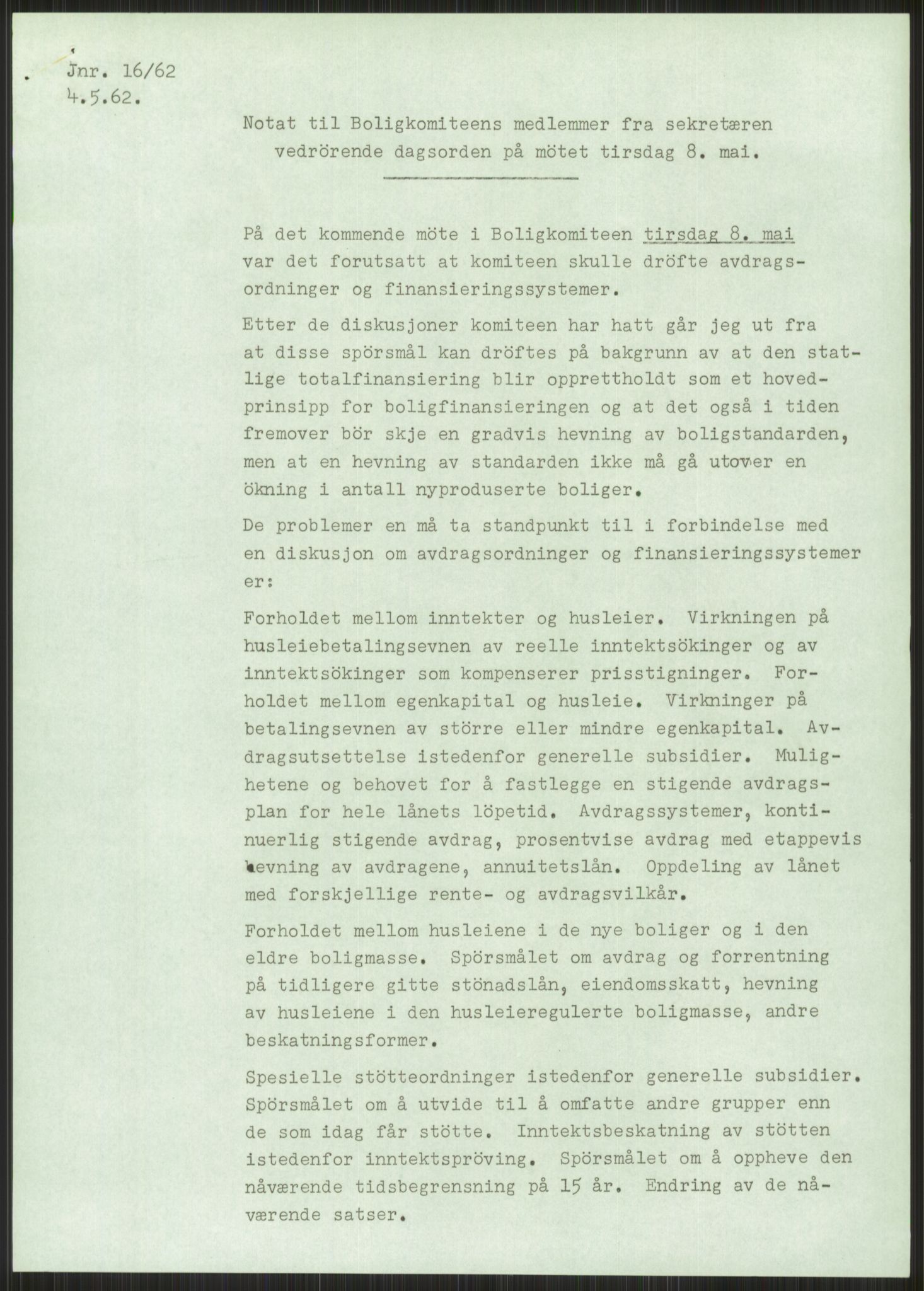 Kommunaldepartementet, Boligkomiteen av 1962, RA/S-1456/D/L0003: --, 1962-1963, p. 1444