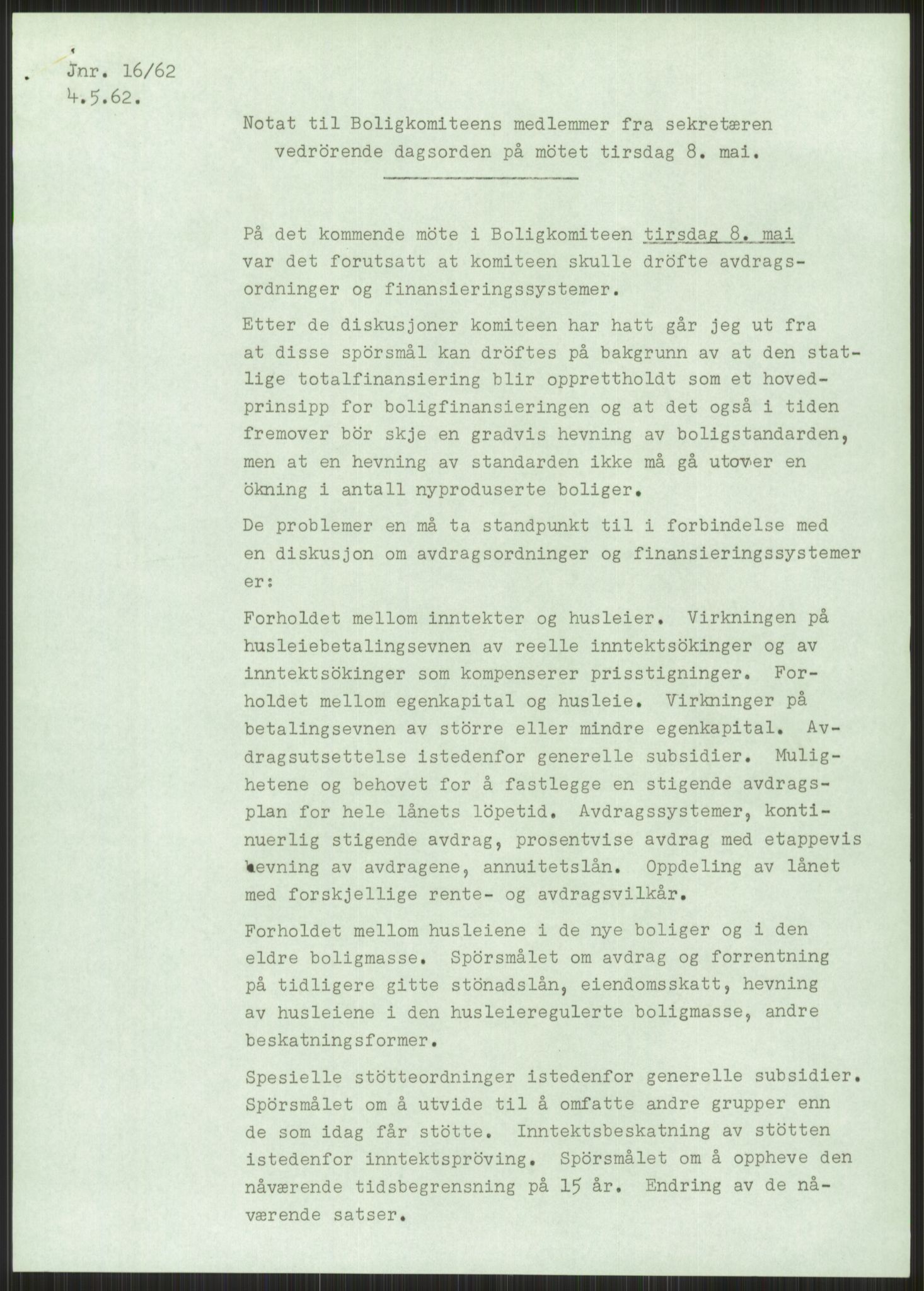 Kommunaldepartementet, Boligkomiteen av 1962, AV/RA-S-1456/D/L0003: --, 1962-1963, p. 1444