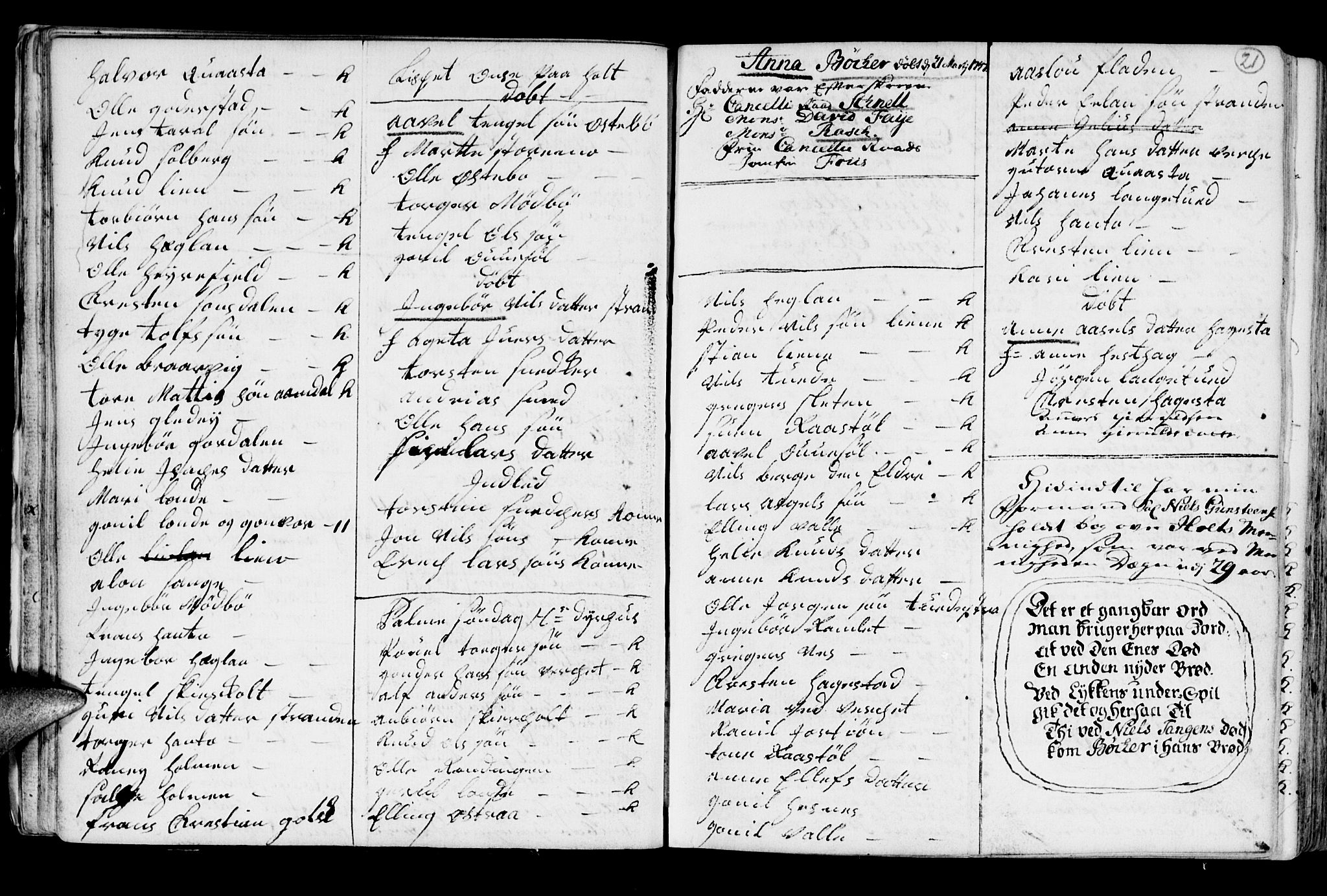 Holt sokneprestkontor, AV/SAK-1111-0021/F/Fb/L0005: Parish register (copy) no. B 5, 1746-1764, p. 21