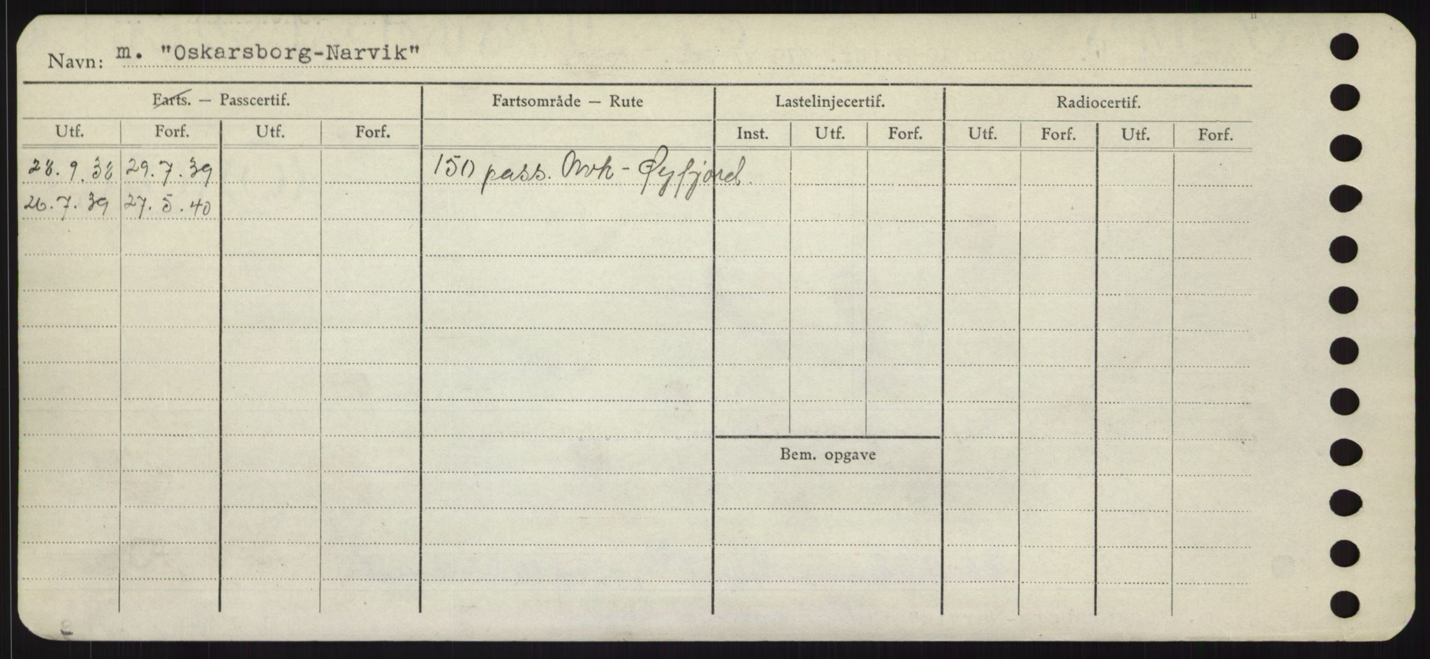 Sjøfartsdirektoratet med forløpere, Skipsmålingen, RA/S-1627/H/Hd/L0028: Fartøy, O, p. 454