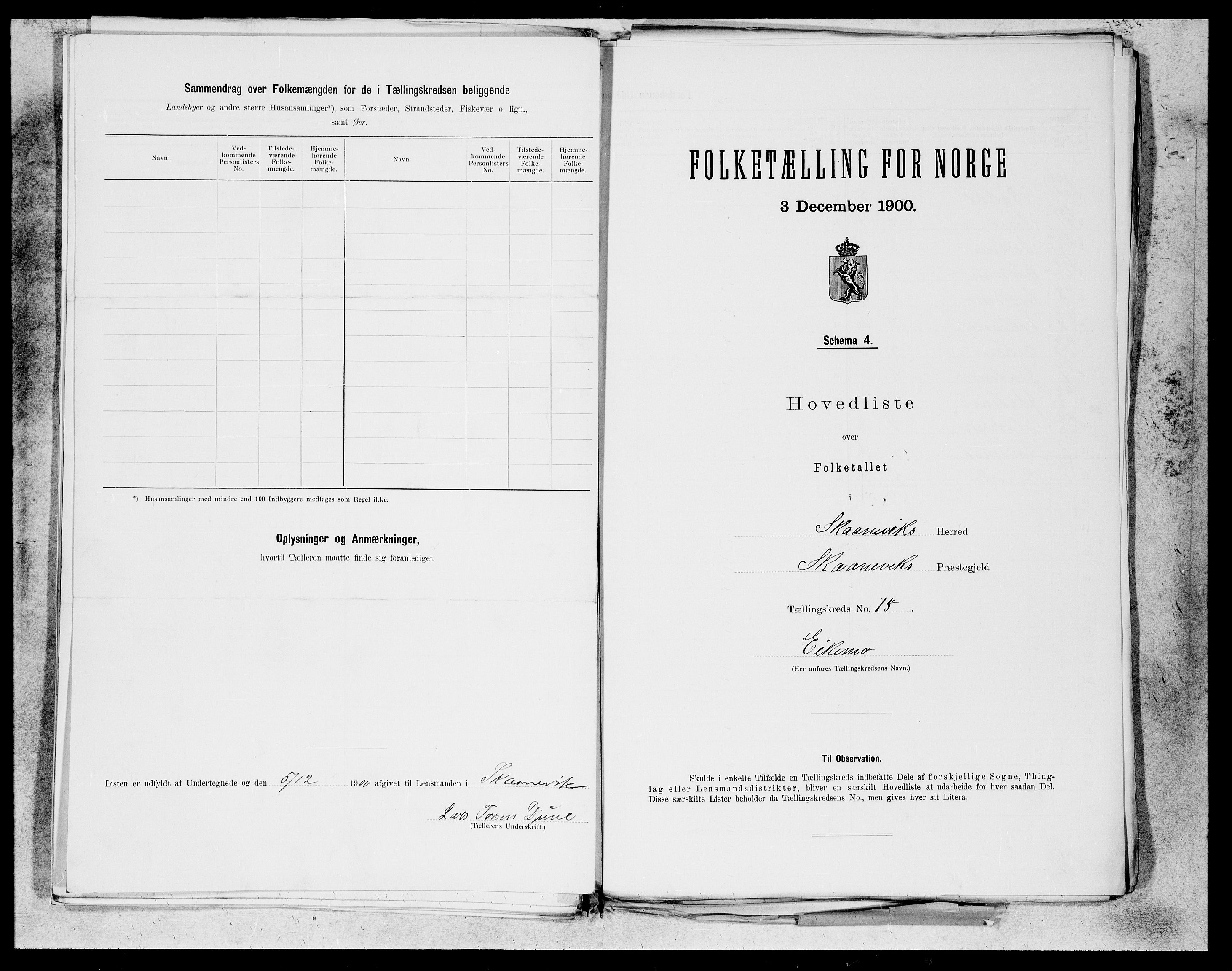 SAB, 1900 census for Skånevik, 1900, p. 29