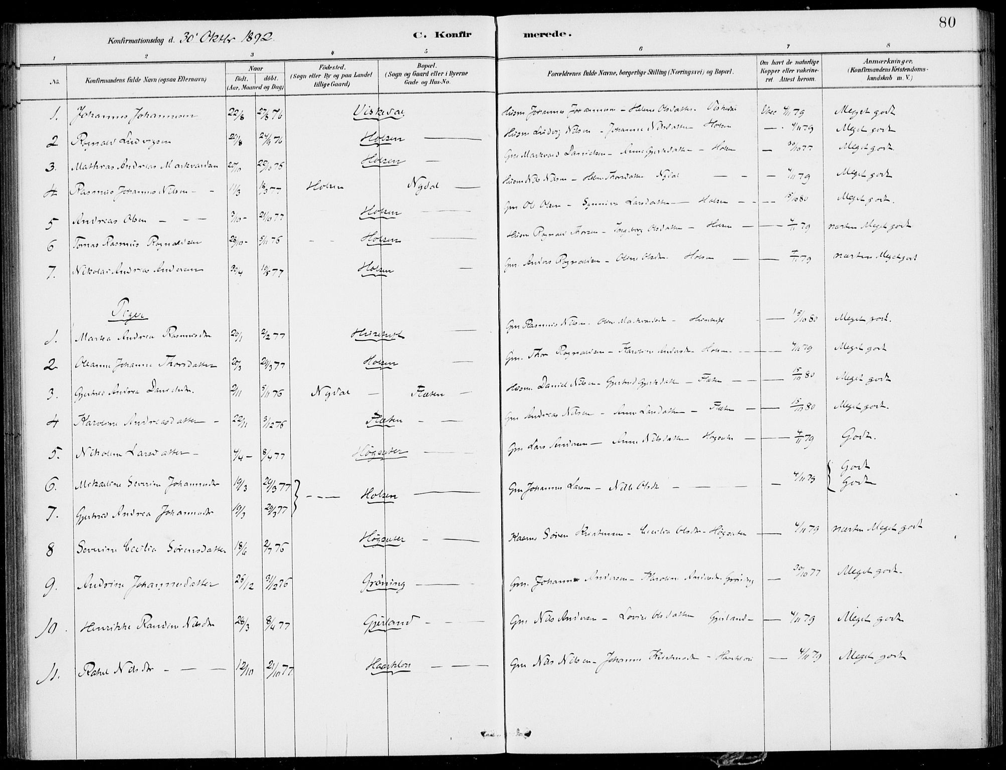 Førde sokneprestembete, AV/SAB-A-79901/H/Haa/Haac/L0001: Parish register (official) no. C  1, 1881-1920, p. 80