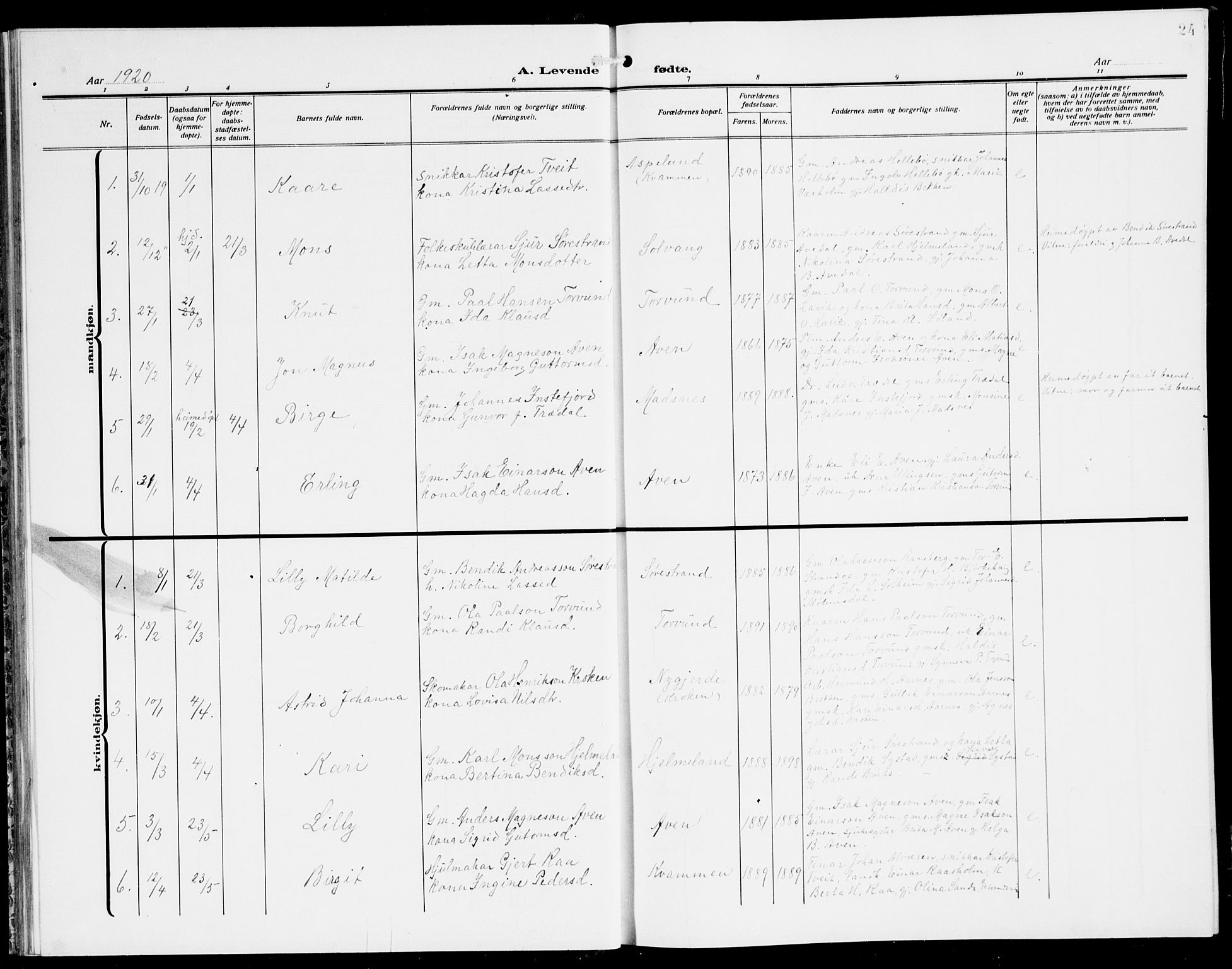 Lavik sokneprestembete, SAB/A-80901: Parish register (copy) no. A 3, 1911-1942, p. 24