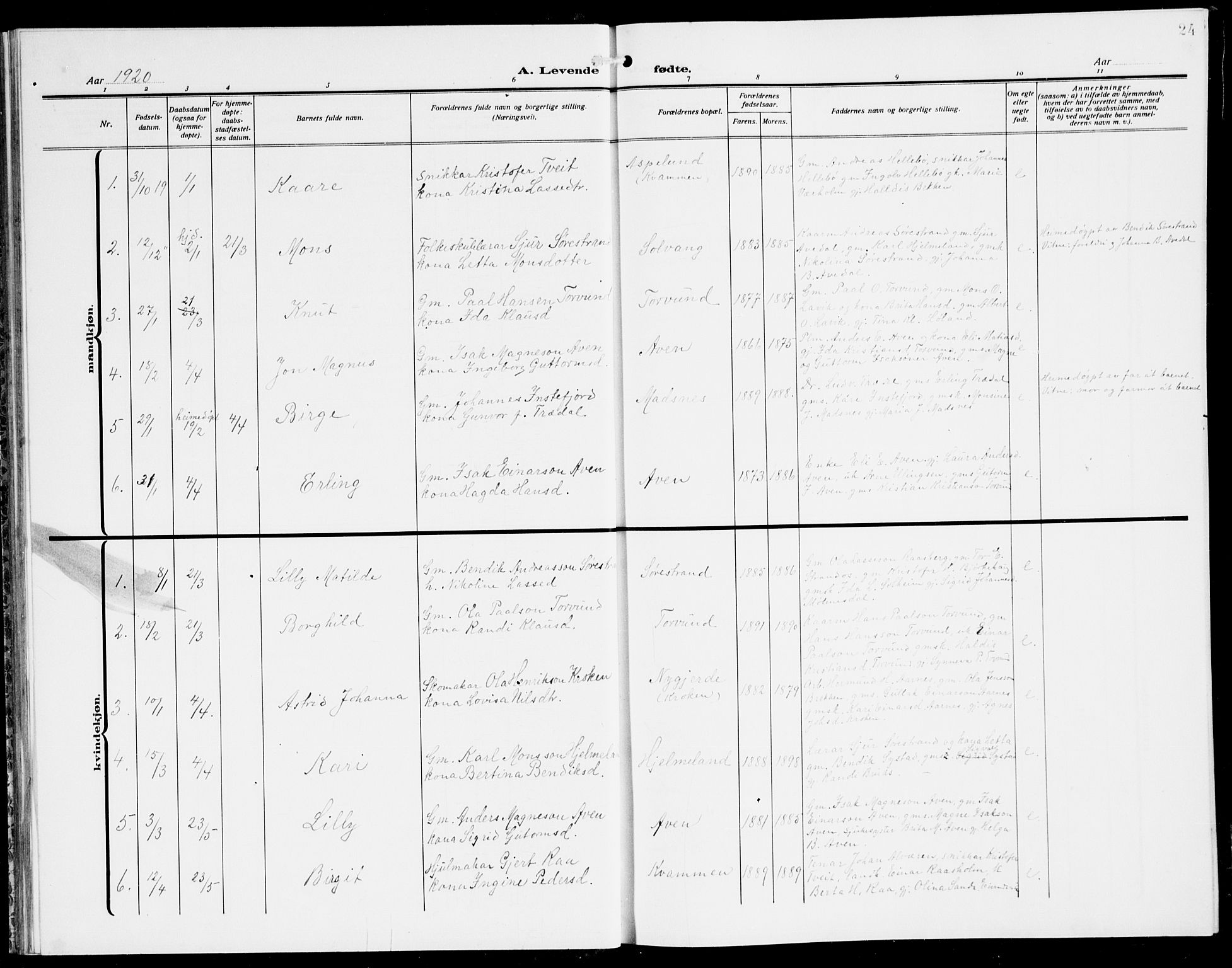 Lavik sokneprestembete, AV/SAB-A-80901: Parish register (copy) no. A 3, 1911-1942, p. 24