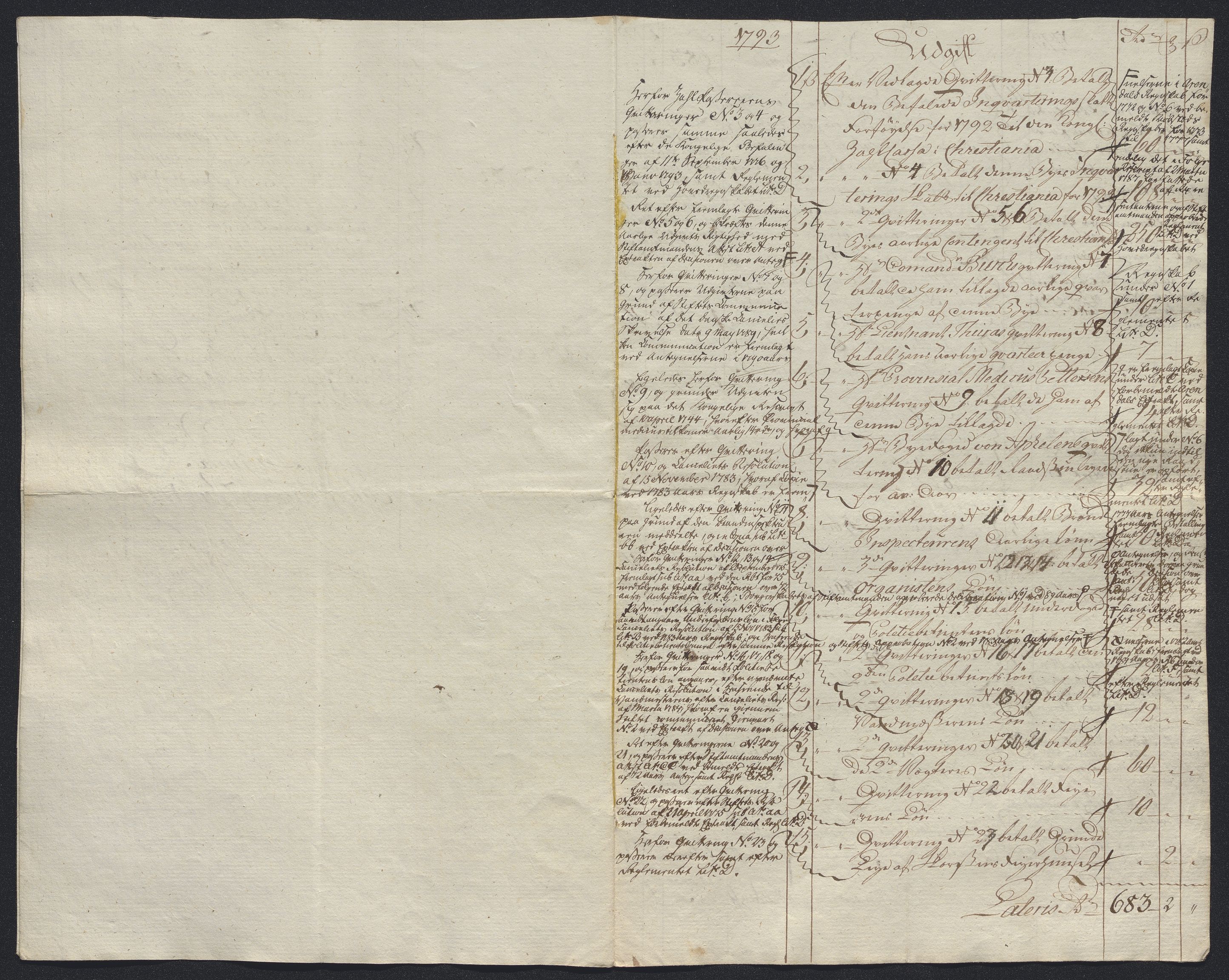 Danske Kanselli 1800-1814, RA/EA-3024/K/Kk/Kka/Kkac/L0234: Kjøpstadregnskap Øster Risør, 1791-1795, p. 235