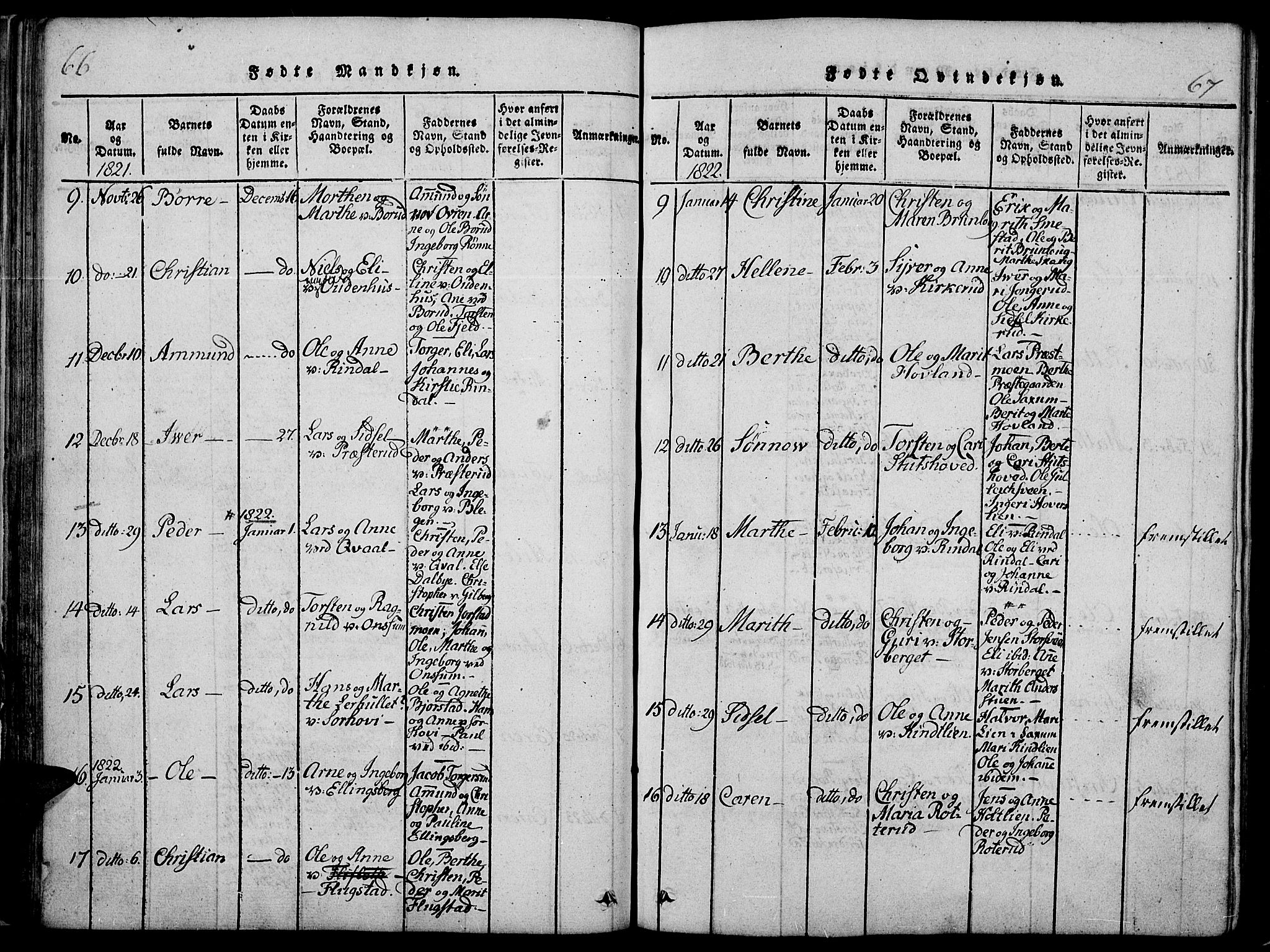 Fåberg prestekontor, AV/SAH-PREST-086/H/Ha/Haa/L0003: Parish register (official) no. 3, 1818-1833, p. 66-67