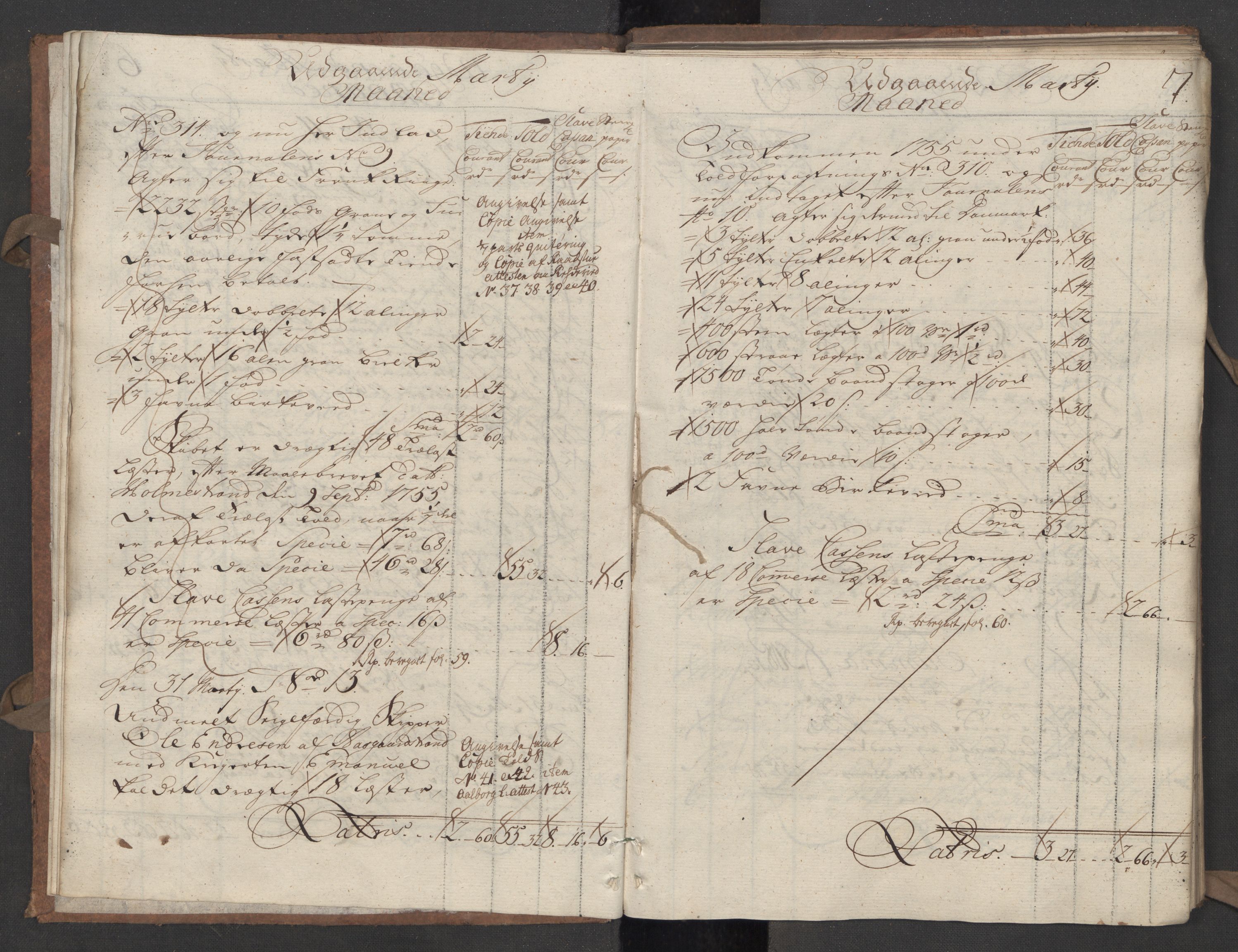 Generaltollkammeret, tollregnskaper, AV/RA-EA-5490/R09/L0022/0001: Tollregnskaper Holmestrand / Utgående hovedtollbok, 1756, p. 6b-7a
