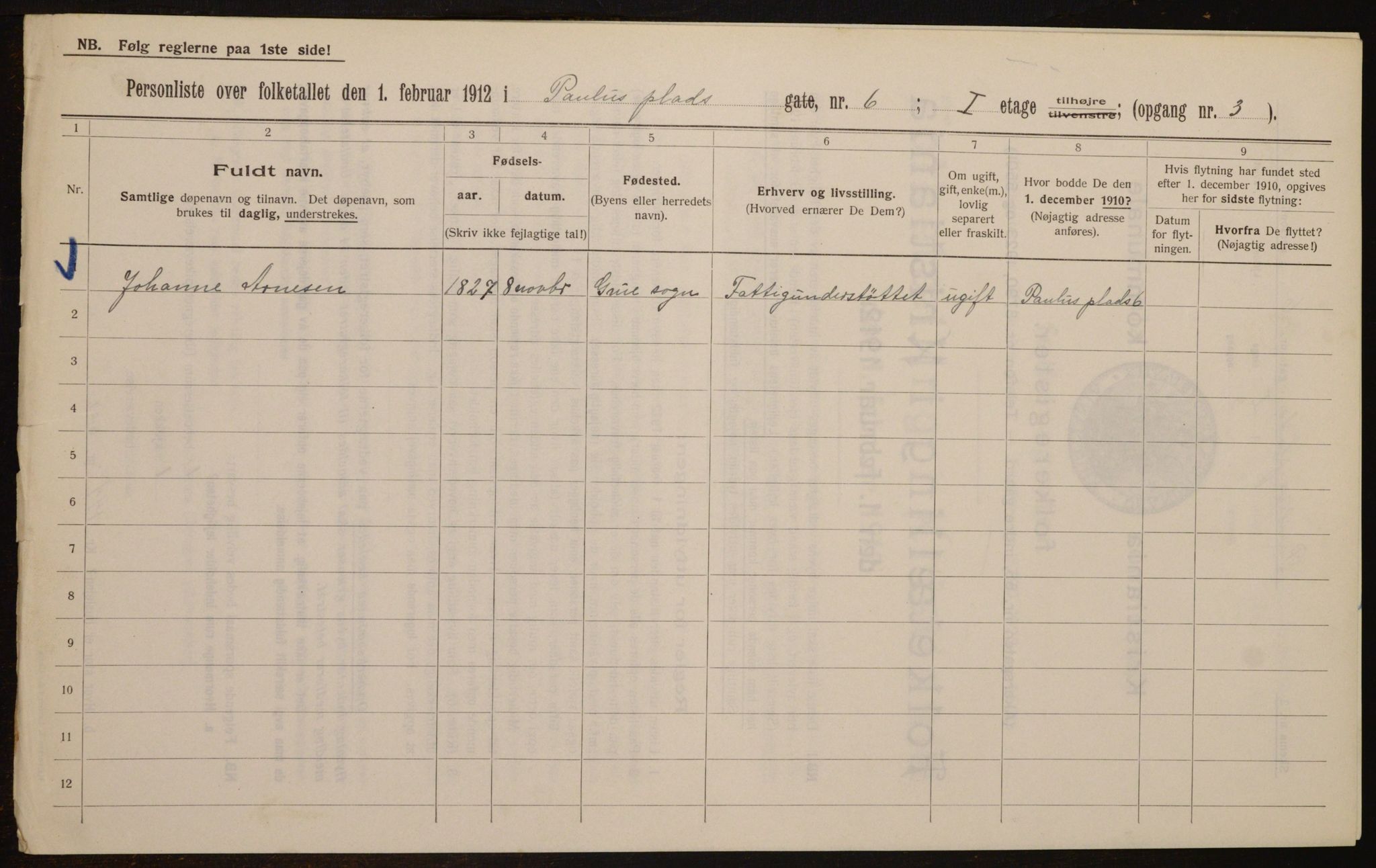 OBA, Municipal Census 1912 for Kristiania, 1912, p. 79337