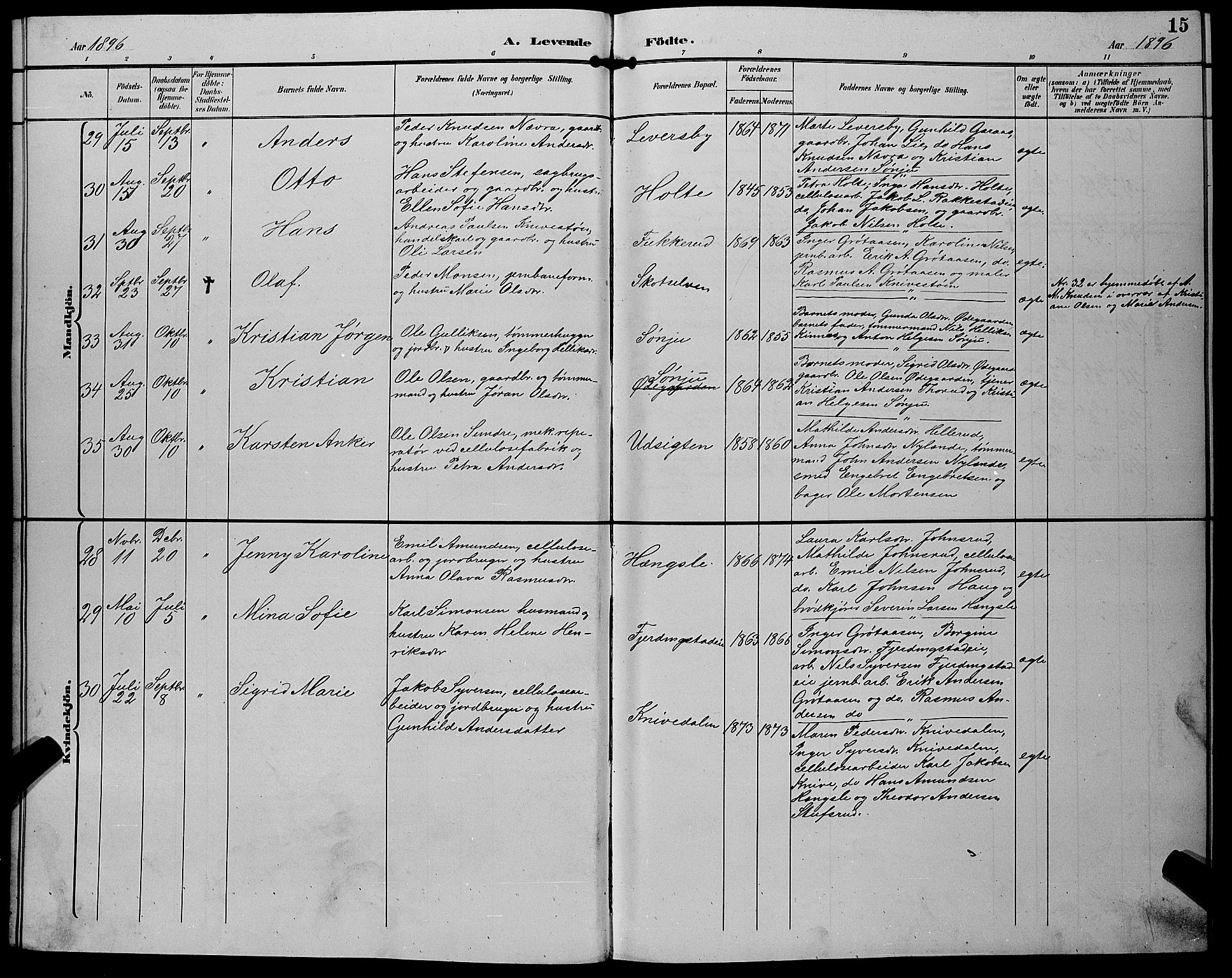 Eiker kirkebøker, AV/SAKO-A-4/G/Gb/L0004: Parish register (copy) no. II 4, 1894-1900, p. 15