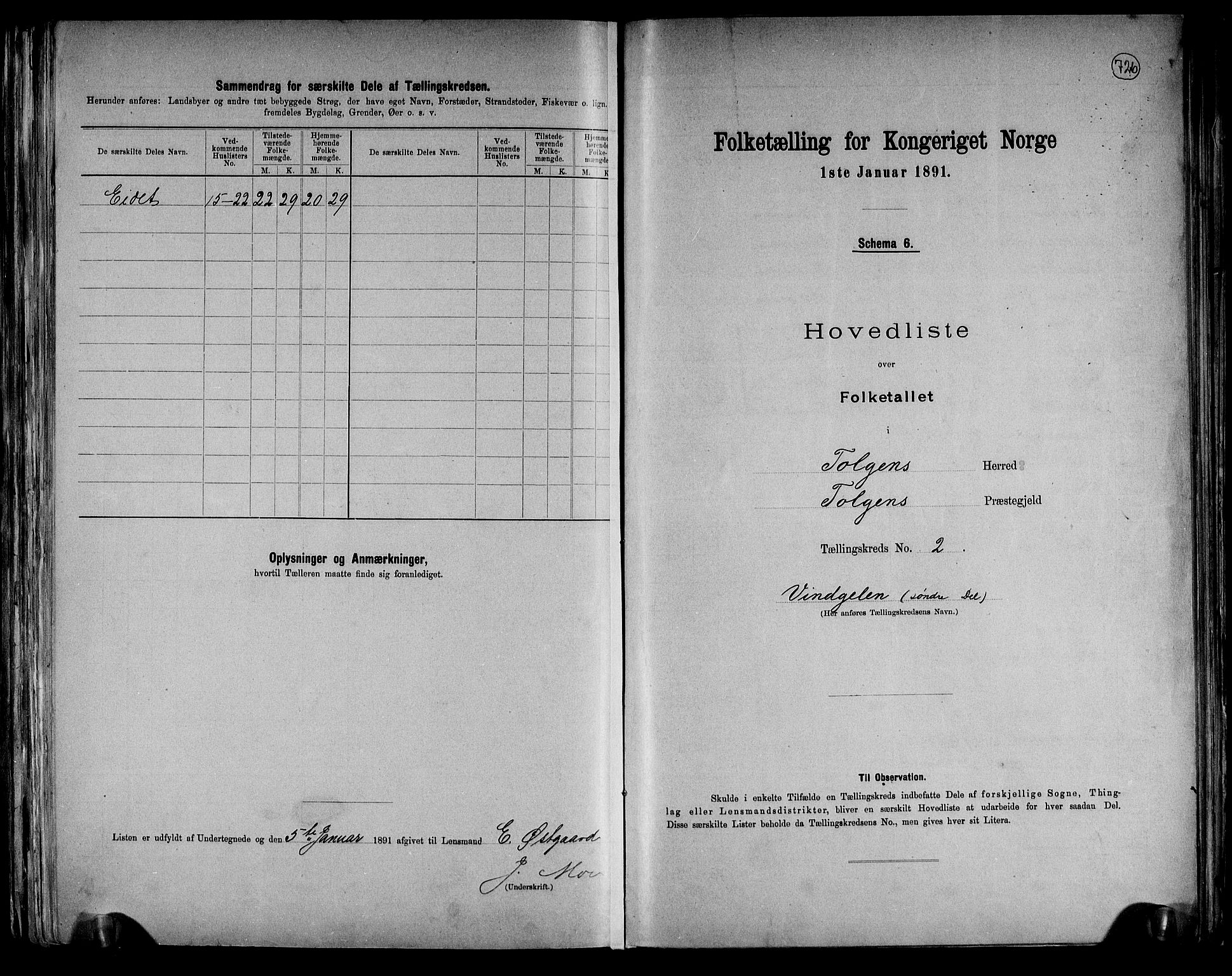 RA, 1891 census for 0436 Tolga, 1891, p. 11