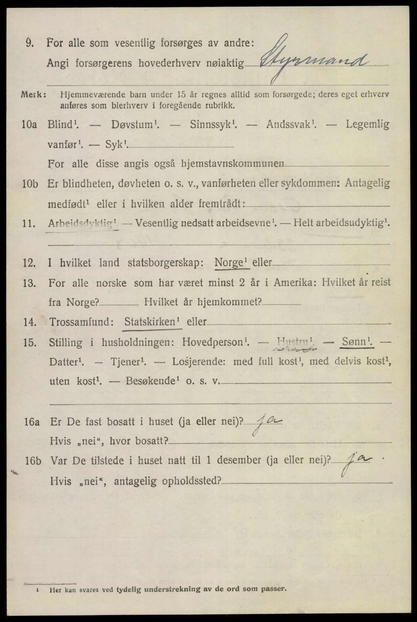 SAKO, 1920 census for Eidanger, 1920, p. 2913