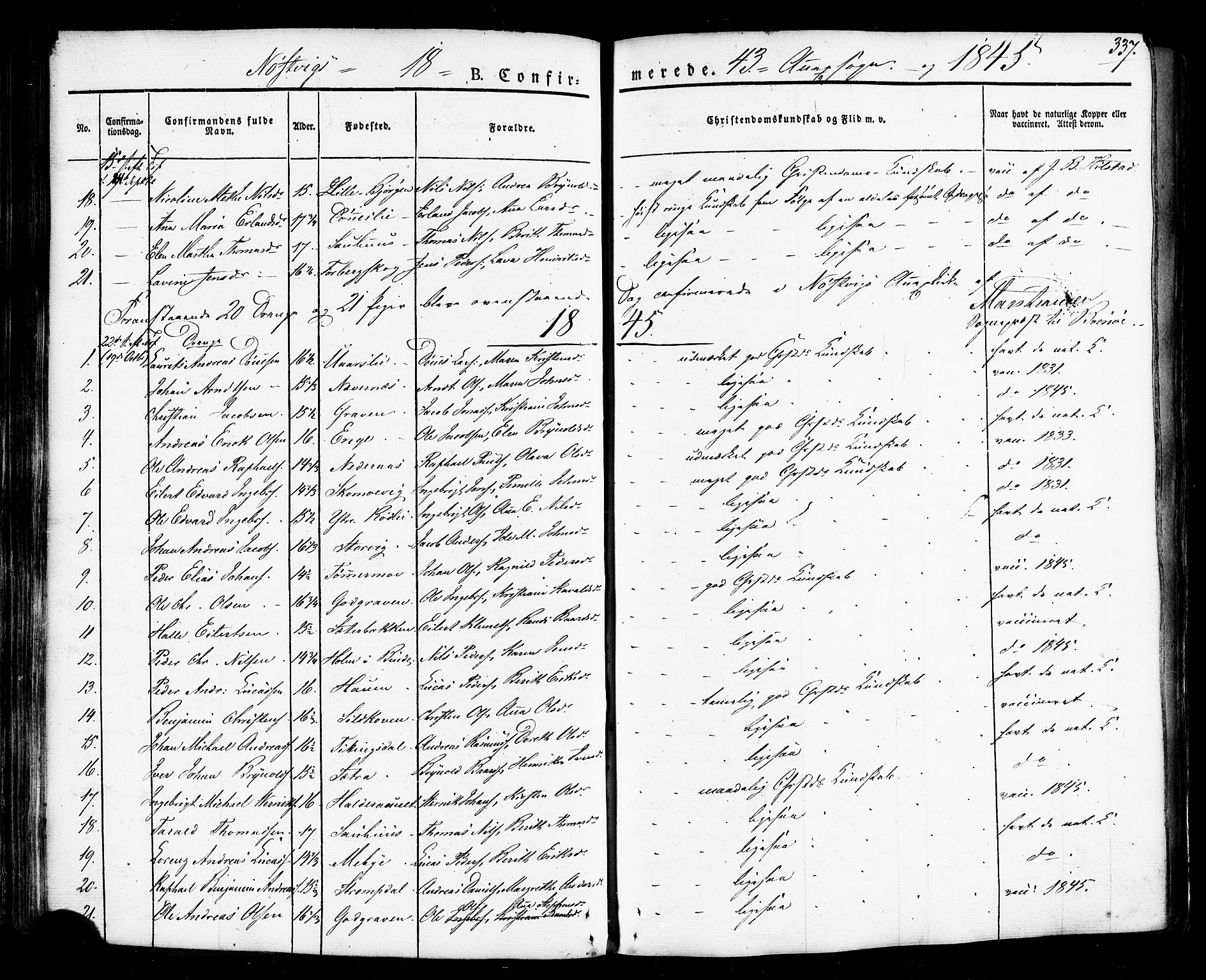 Ministerialprotokoller, klokkerbøker og fødselsregistre - Nordland, SAT/A-1459/814/L0224: Parish register (official) no. 814A05, 1834-1874, p. 337