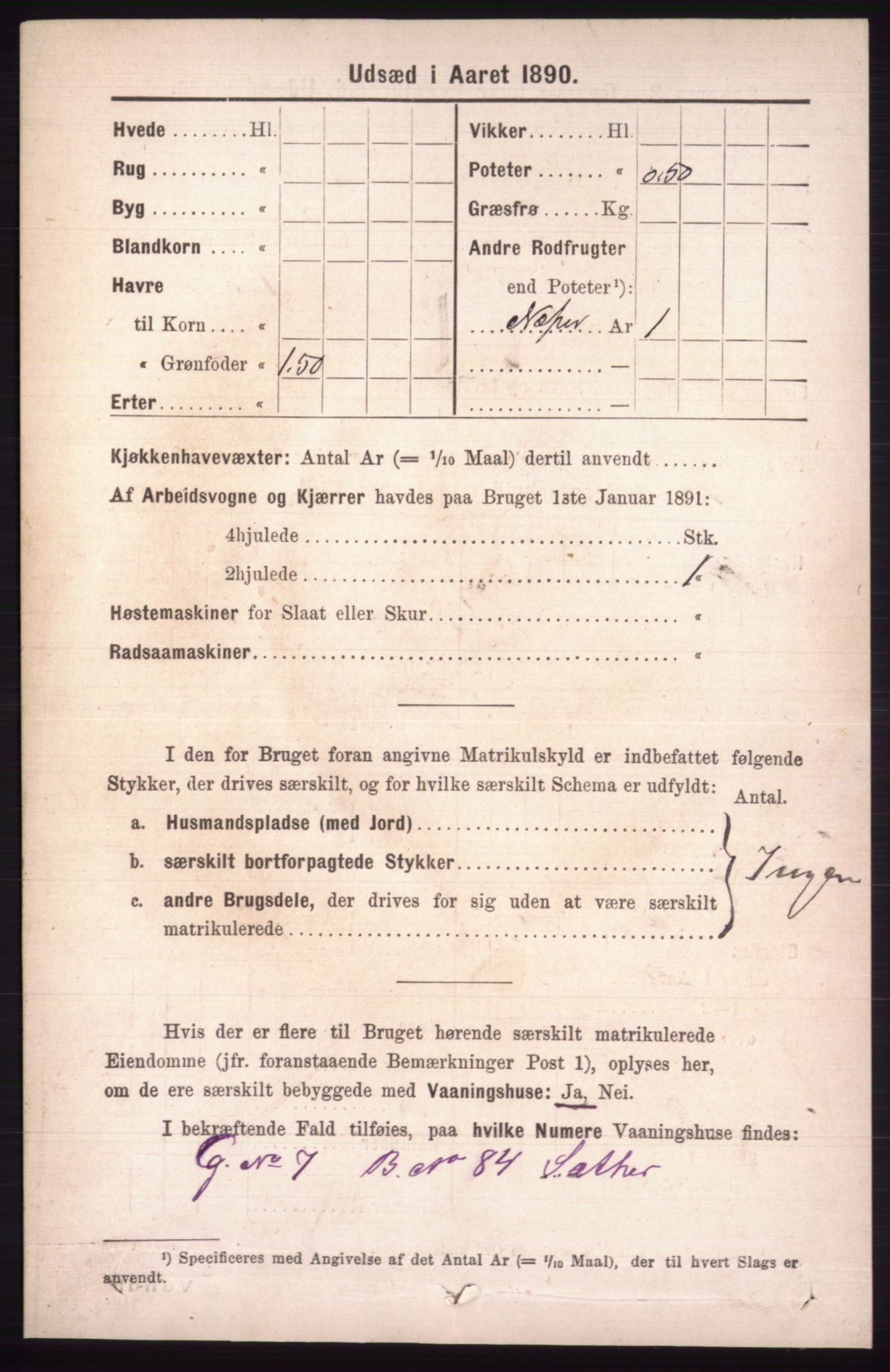 RA, 1891 census for 0438 Lille Elvedalen, 1891, p. 4989