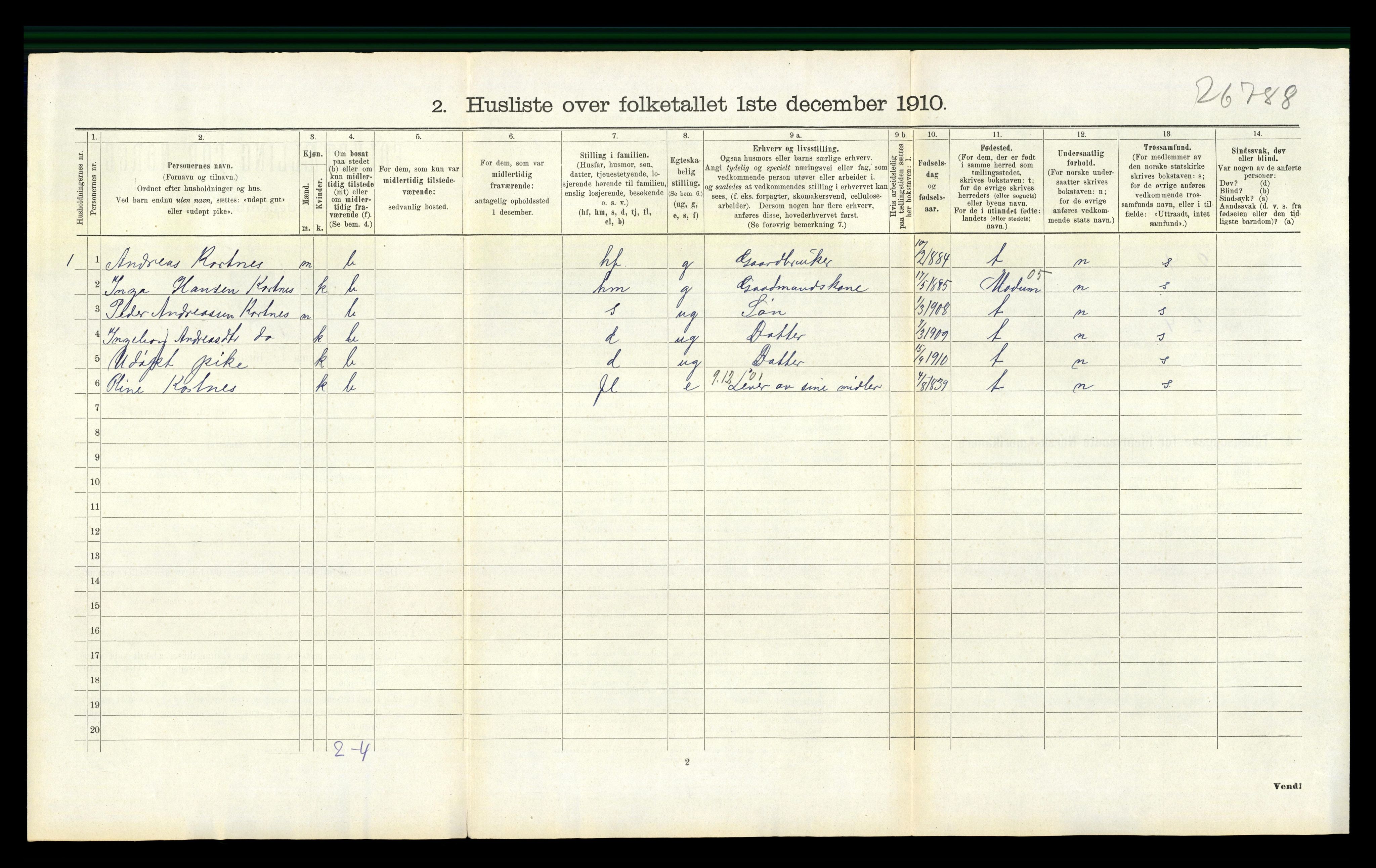 RA, 1910 census for Lier, 1910, p. 1151