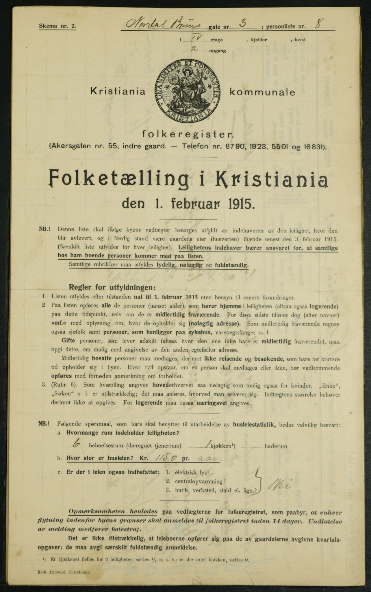 OBA, Municipal Census 1915 for Kristiania, 1915, p. 71568