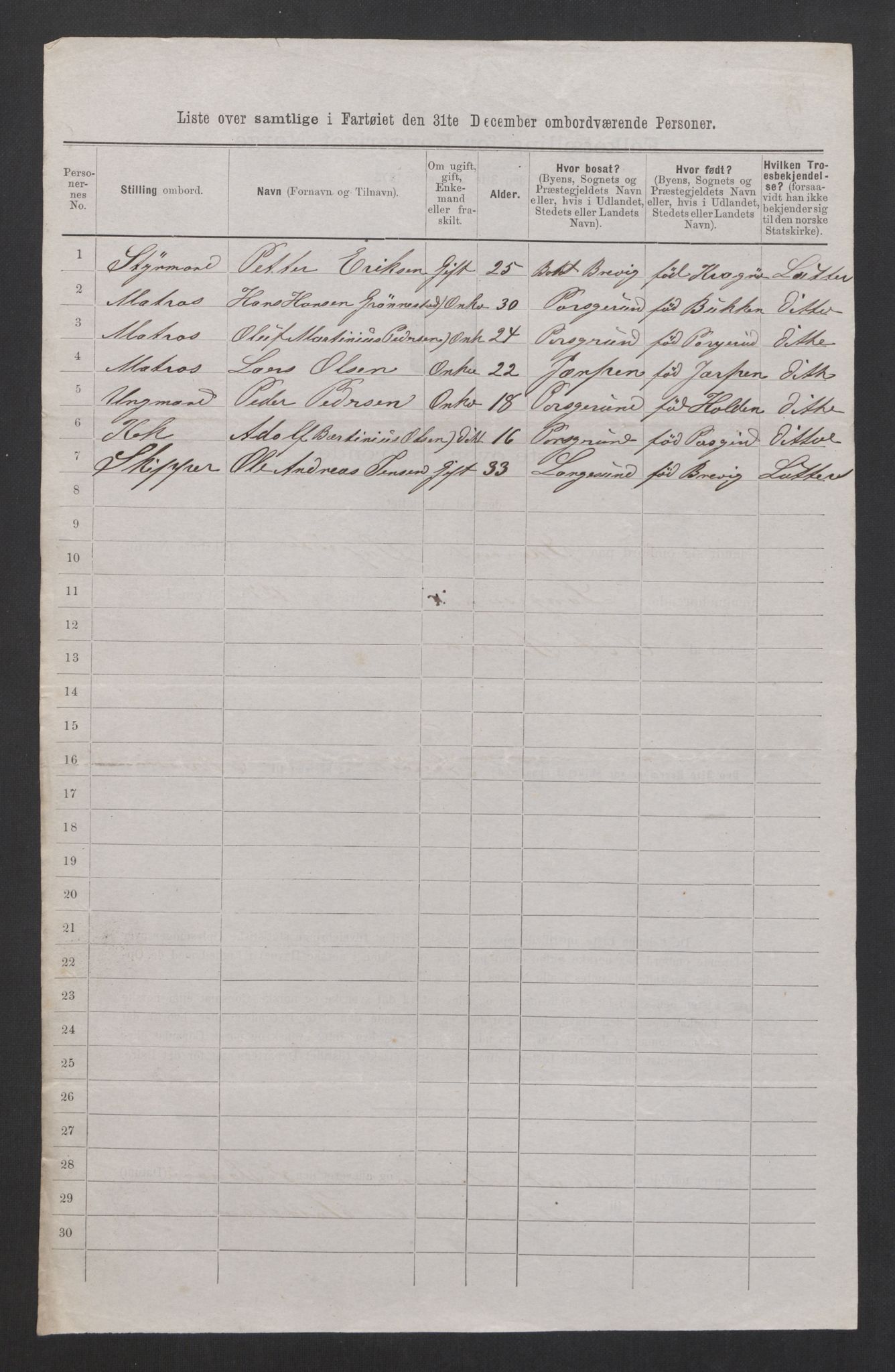 RA, 1875 census, lists of crew on ships: Ships in domestic ports, 1875, p. 268