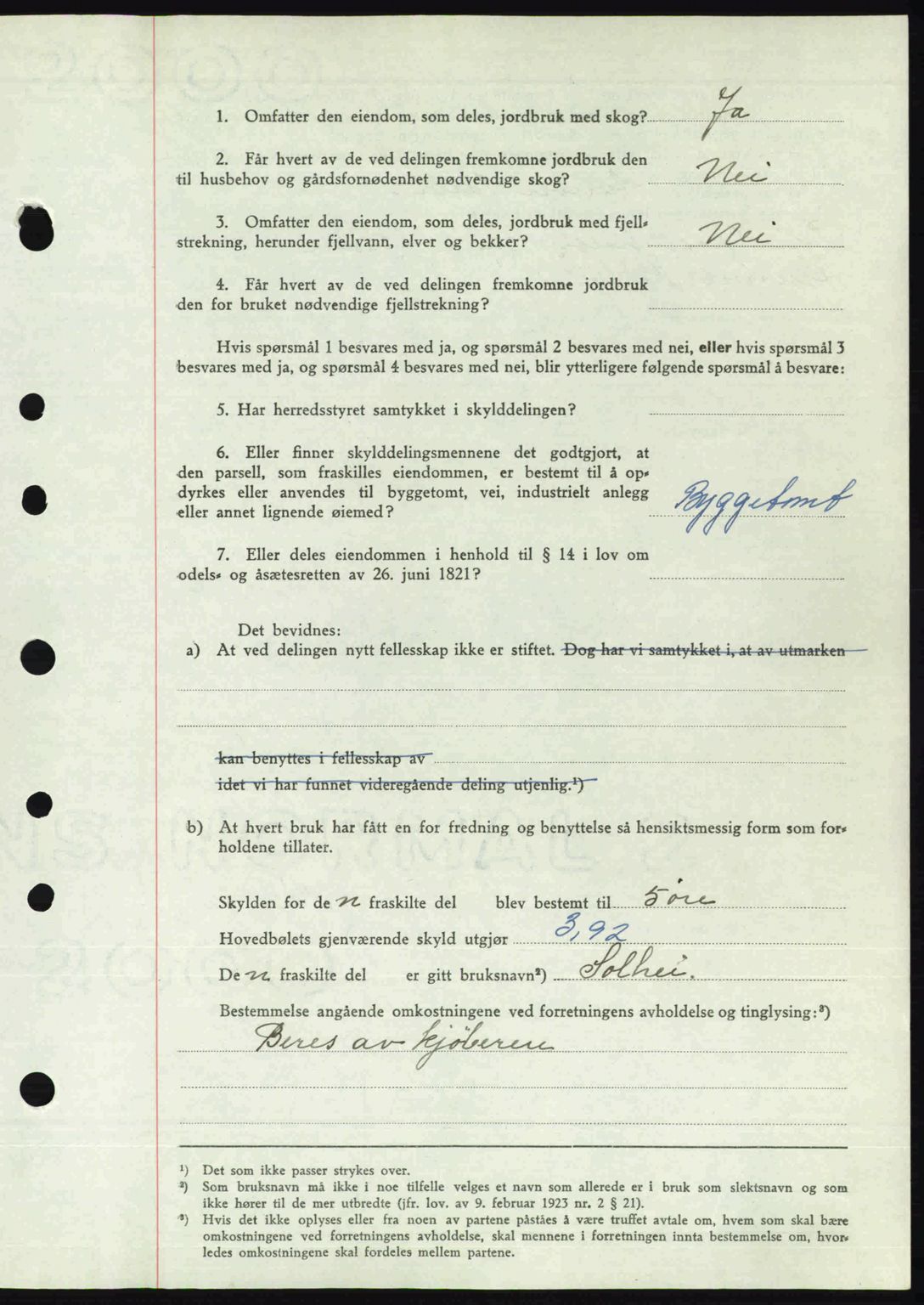 Nedenes sorenskriveri, AV/SAK-1221-0006/G/Gb/Gba/L0054: Mortgage book no. A6c, 1946-1946, Diary no: : 275/1946